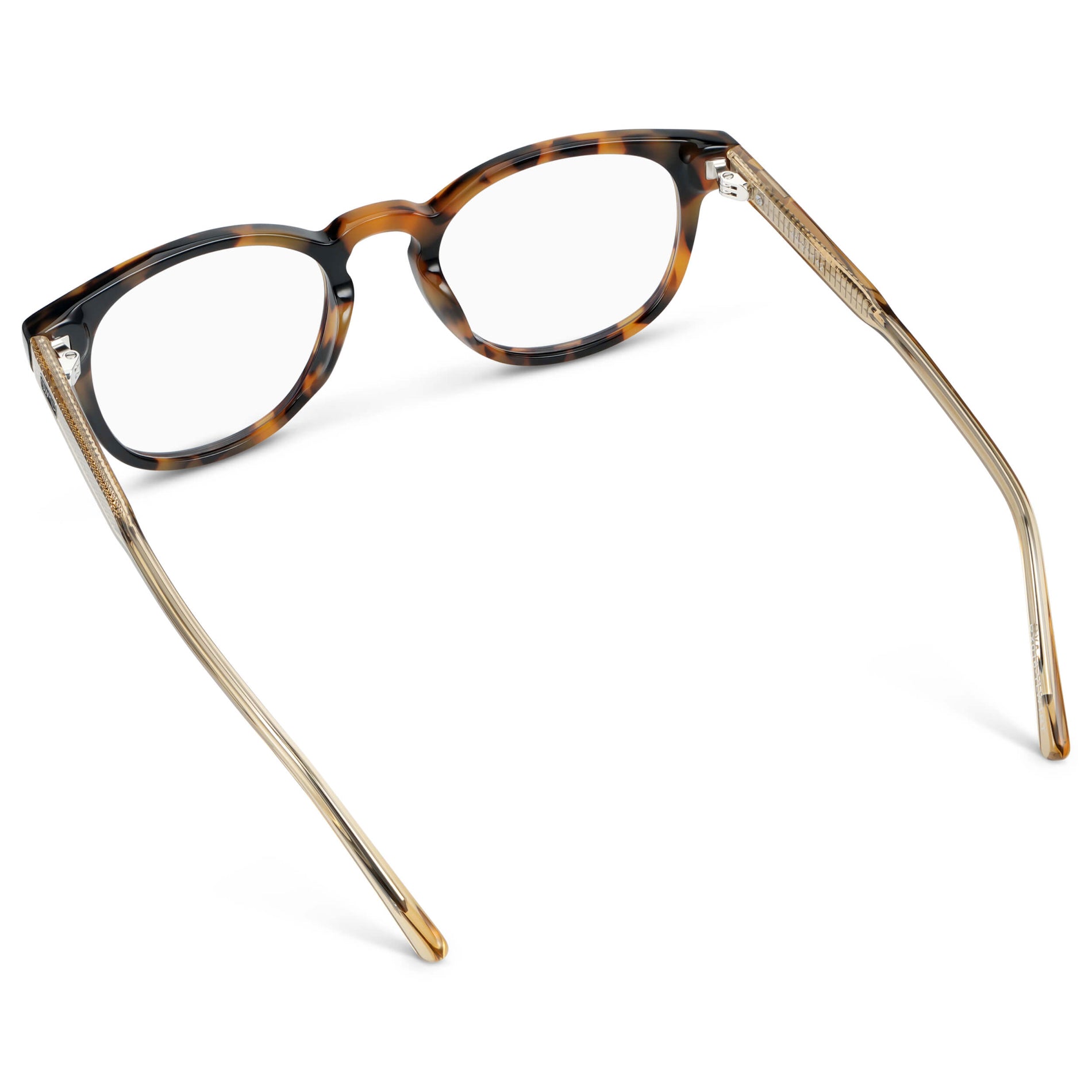 Autumn Tortoise || Unisex Round Blue Light Blocking Glasses with Autumn Tortoise Acetate Frame and Clear Lens