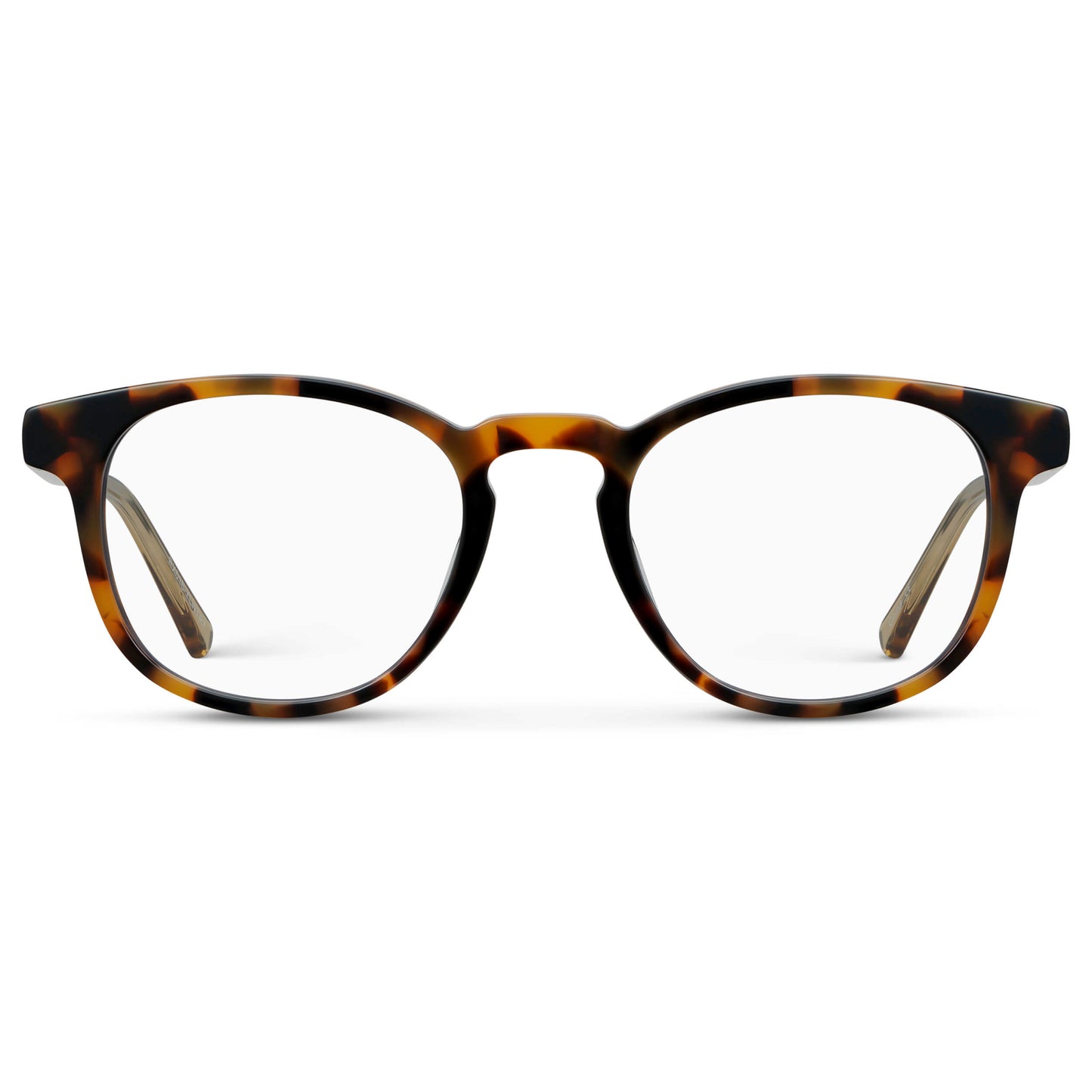 Autumn Tortoise || Unisex Round Blue Light Blocking Glasses with Autumn Tortoise Acetate Frame and Clear Lens