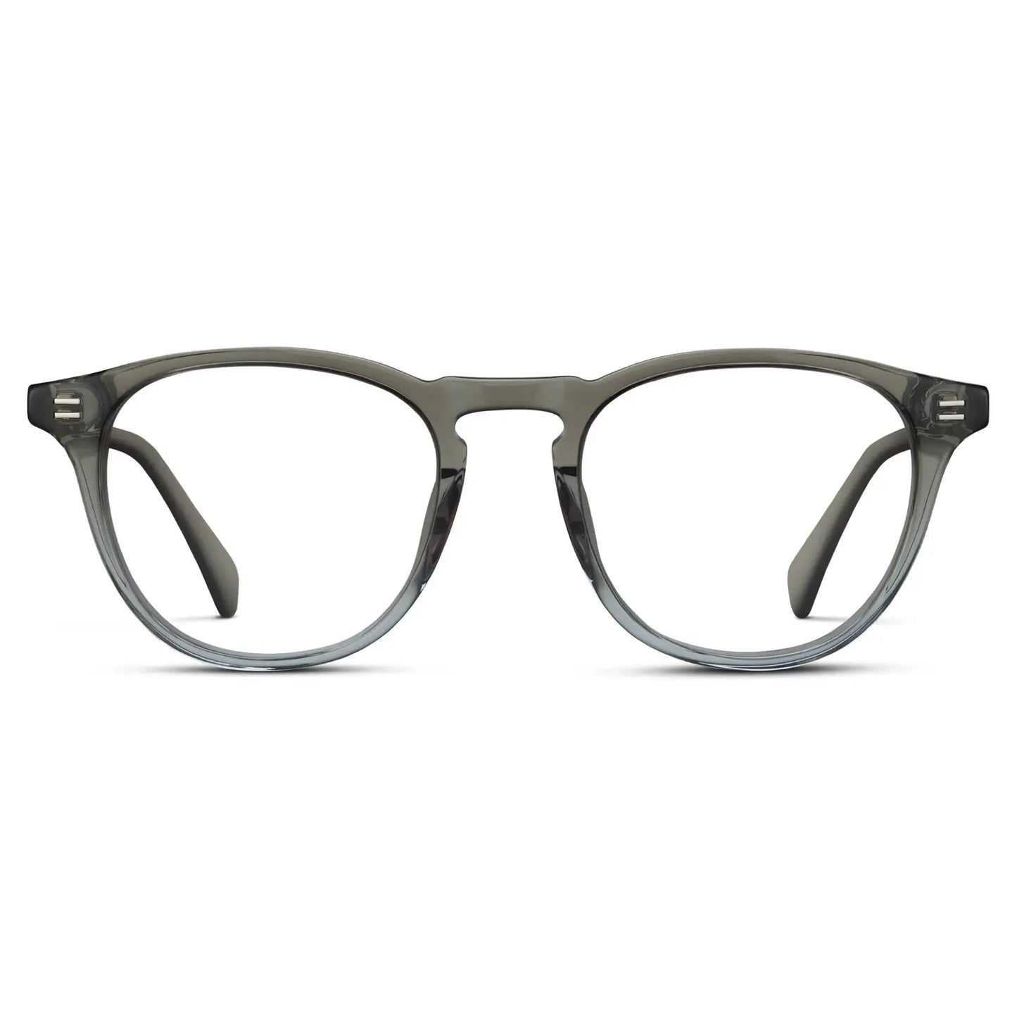 Charcoal Grey || Men's Round Prescription Glasses with Charcoal Grey Frame and Clear Lenses on a white background