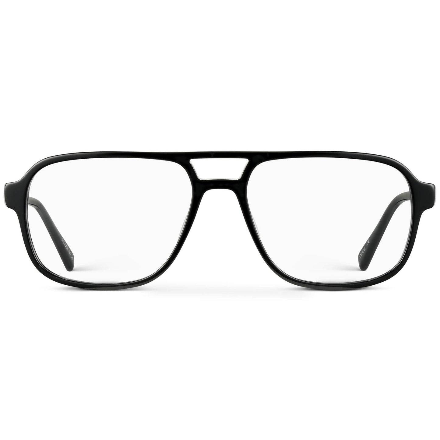 Black || Black Acetate Frame with Blue Light blocking clear lens