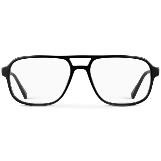 Black || Black Acetate Frame with Blue Light blocking clear lens