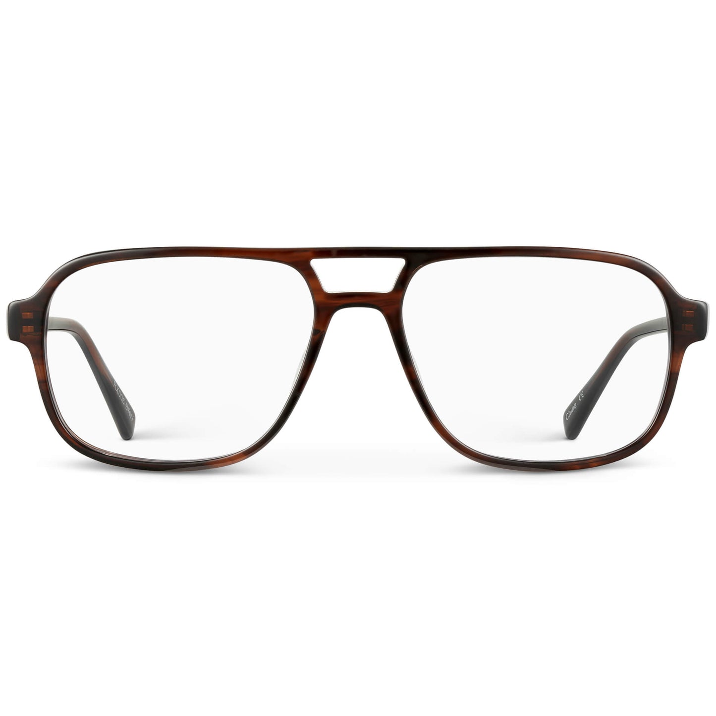 Mesquite Grain Brown || Brown Acetate frame with Blue Light blocking clear lens