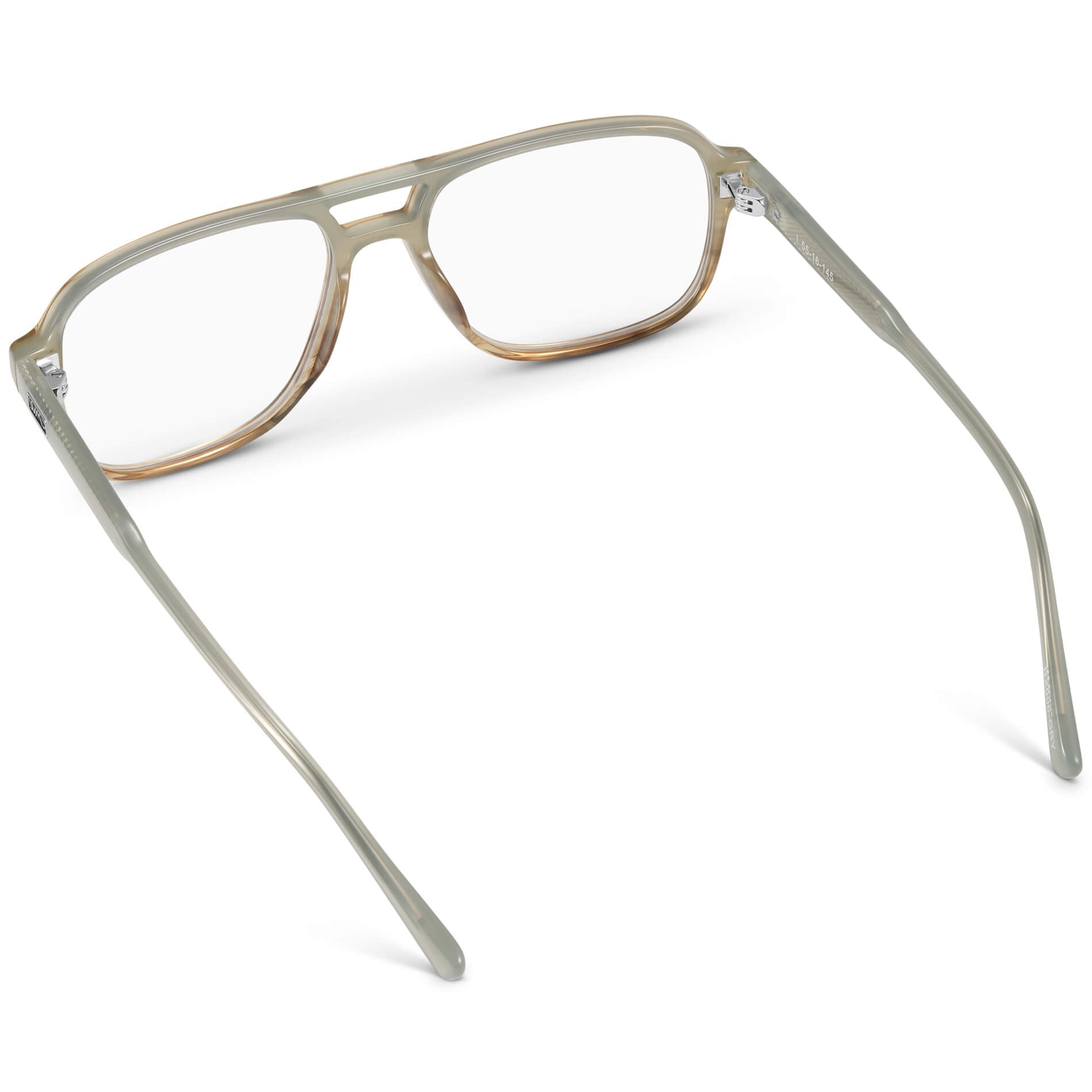 Grey Agate || Grey Acetate frame with clear prescription lens
