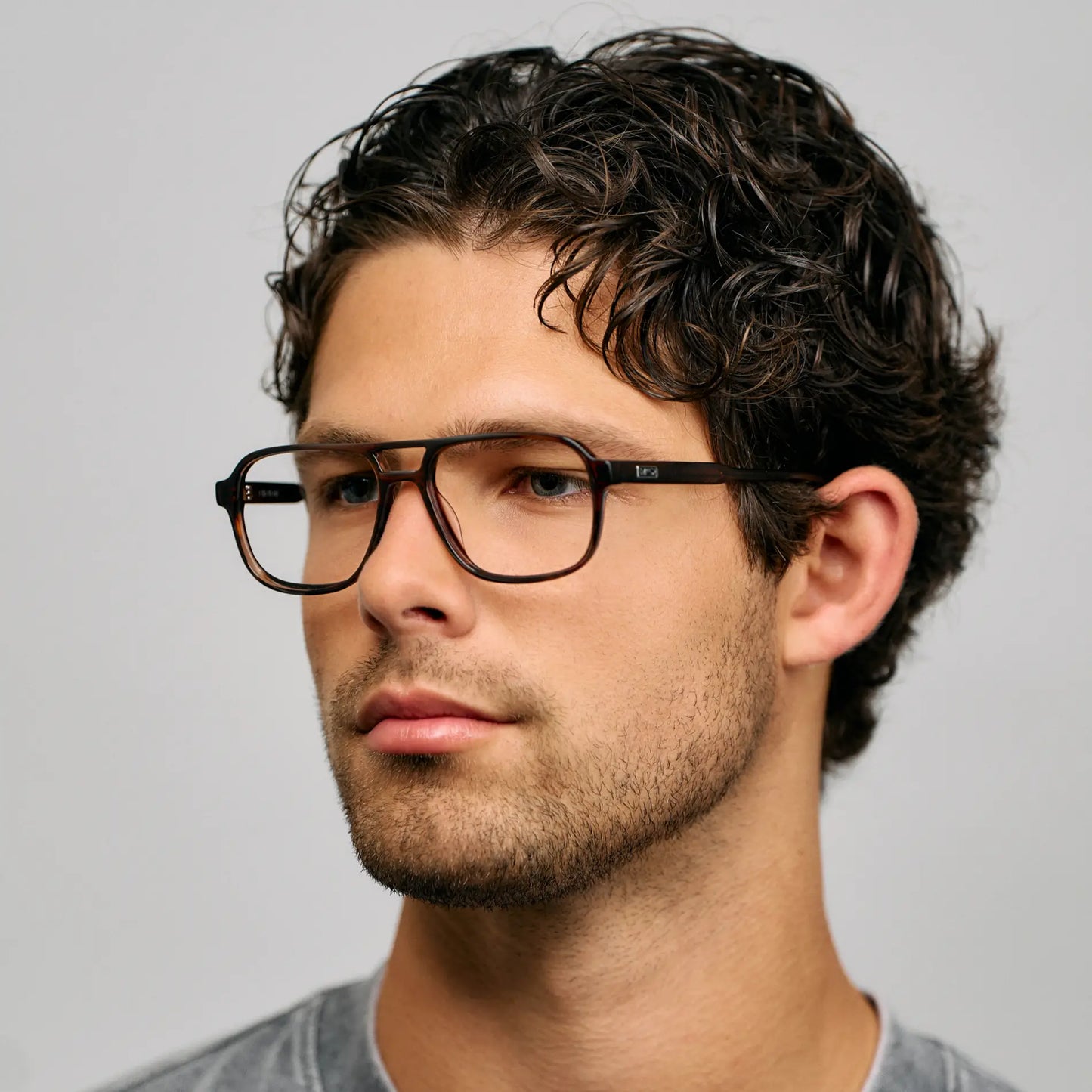 Mesquite Grain Brown || Brown Acetate frame with Blue Light blocking clear lens