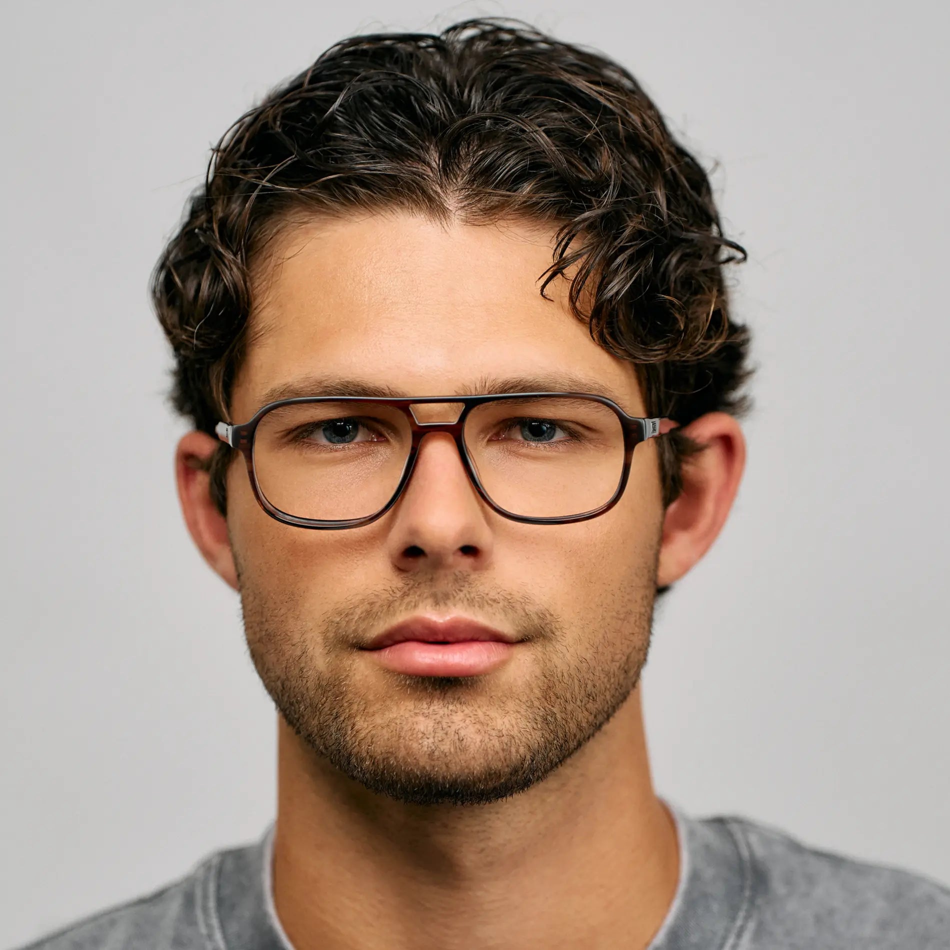 Mesquite Grain Brown || Brown Acetate frame with Blue Light blocking clear lens