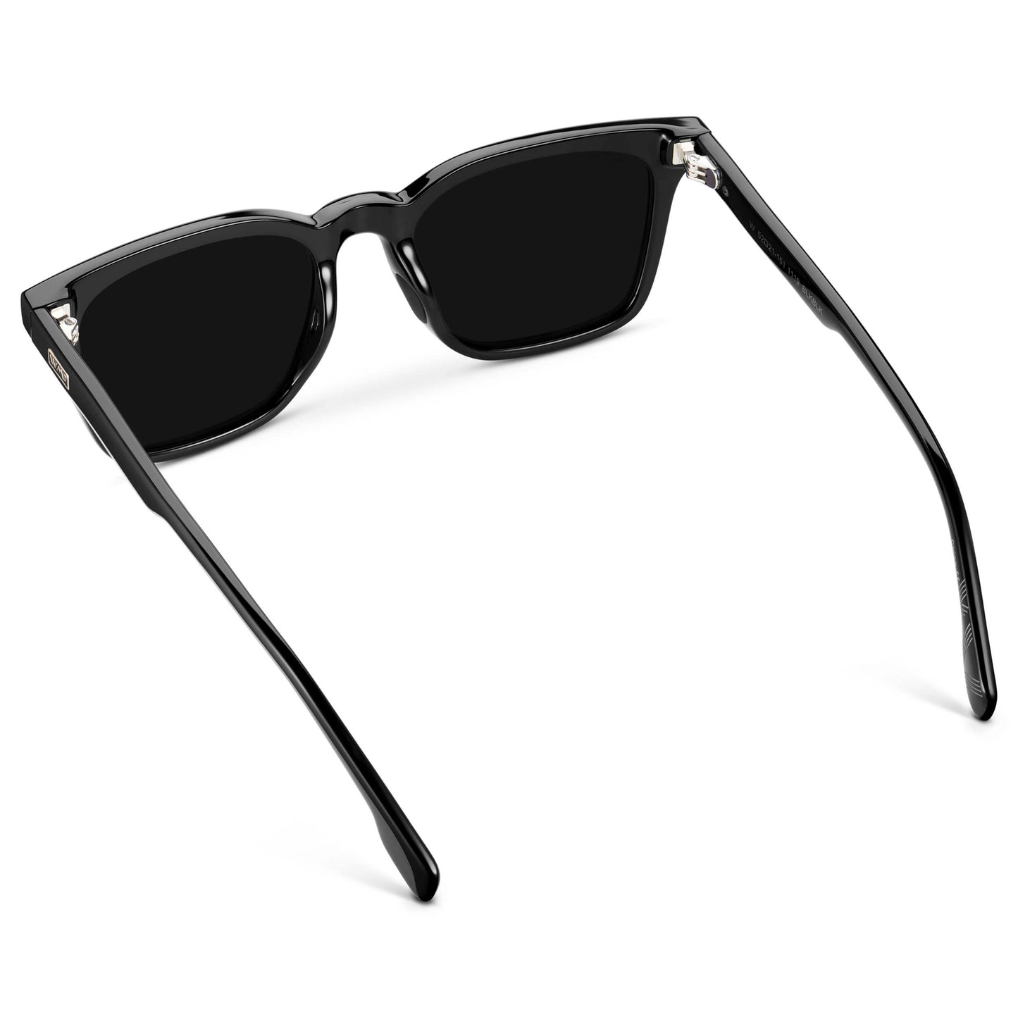 Black / Triple Black Lens || Men's Classic Rectangular Golf and Sport Sunglasses with Black Acetate Frame and Triple Black Polarized Oleophobic Lens