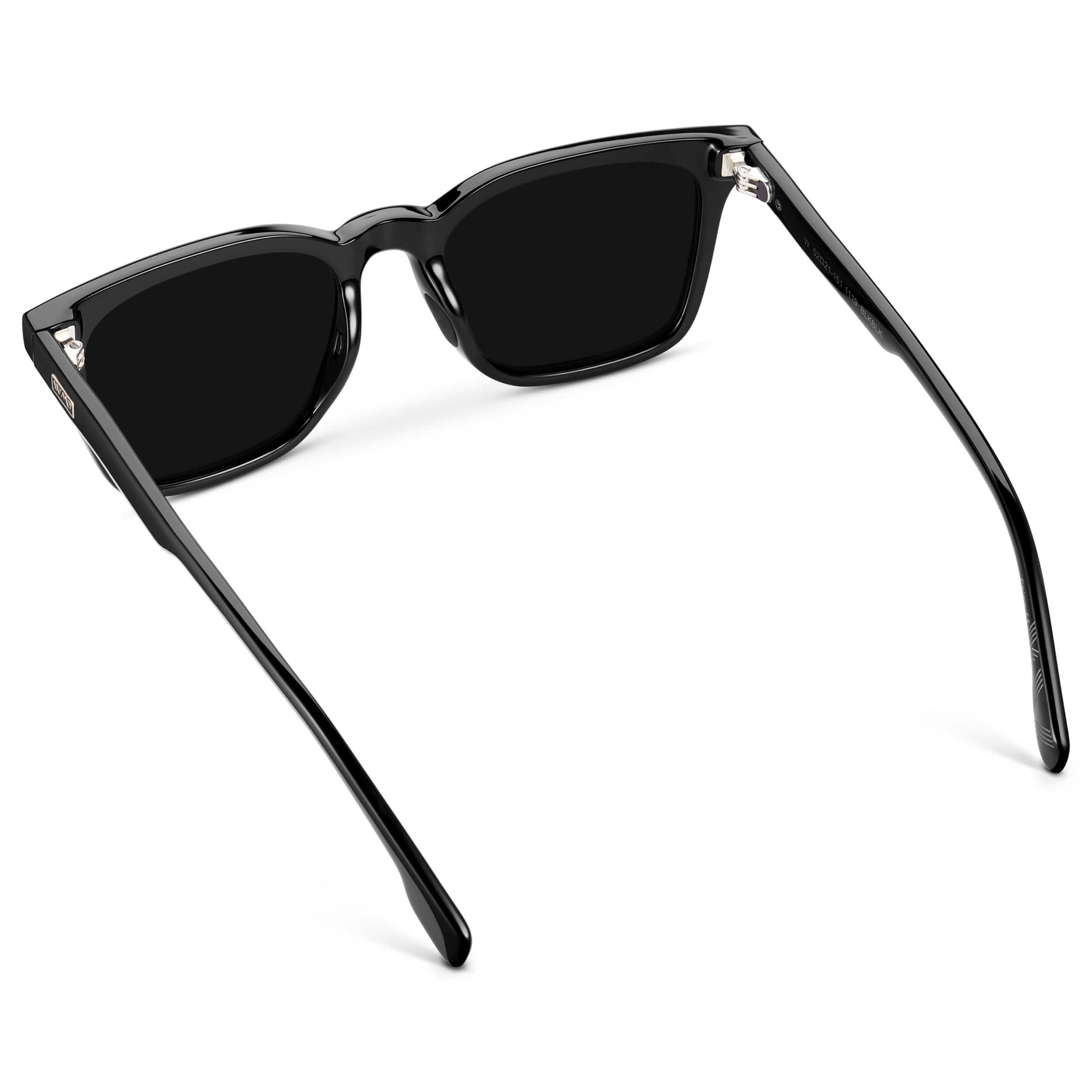 Black / Triple Black Lens || Men's Classic Rectangular Golf and Sport Sunglasses with Black Acetate Frame and Triple Black Polarized Oleophobic Lens