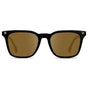 Black / Amber || Men's Classic Rectangular Golf and Sport Prescription Sunglasses with Black Acetate Frame and Amber Prescription Lens on a white background