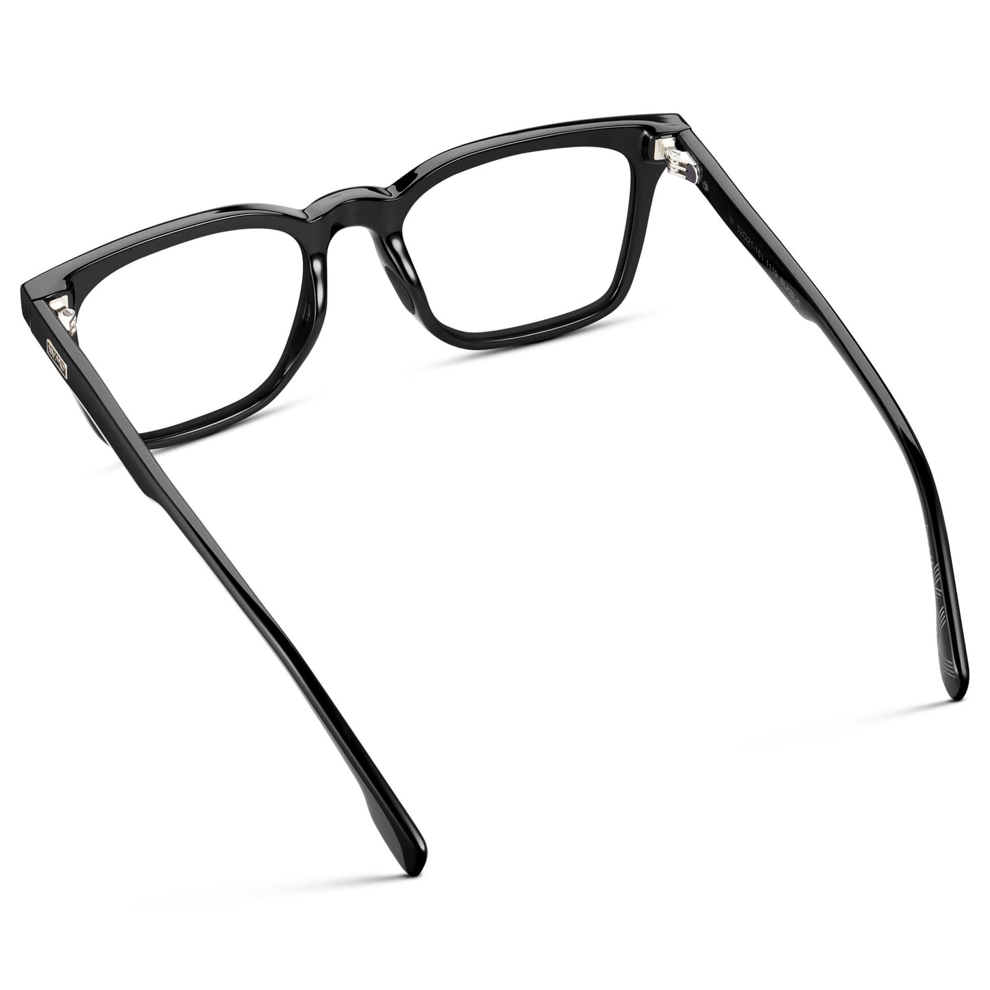 Black || Men's Classic Rectangular Golf and Sport Eyeglasses with Black Acetate Frame and Clear Prescription Lens