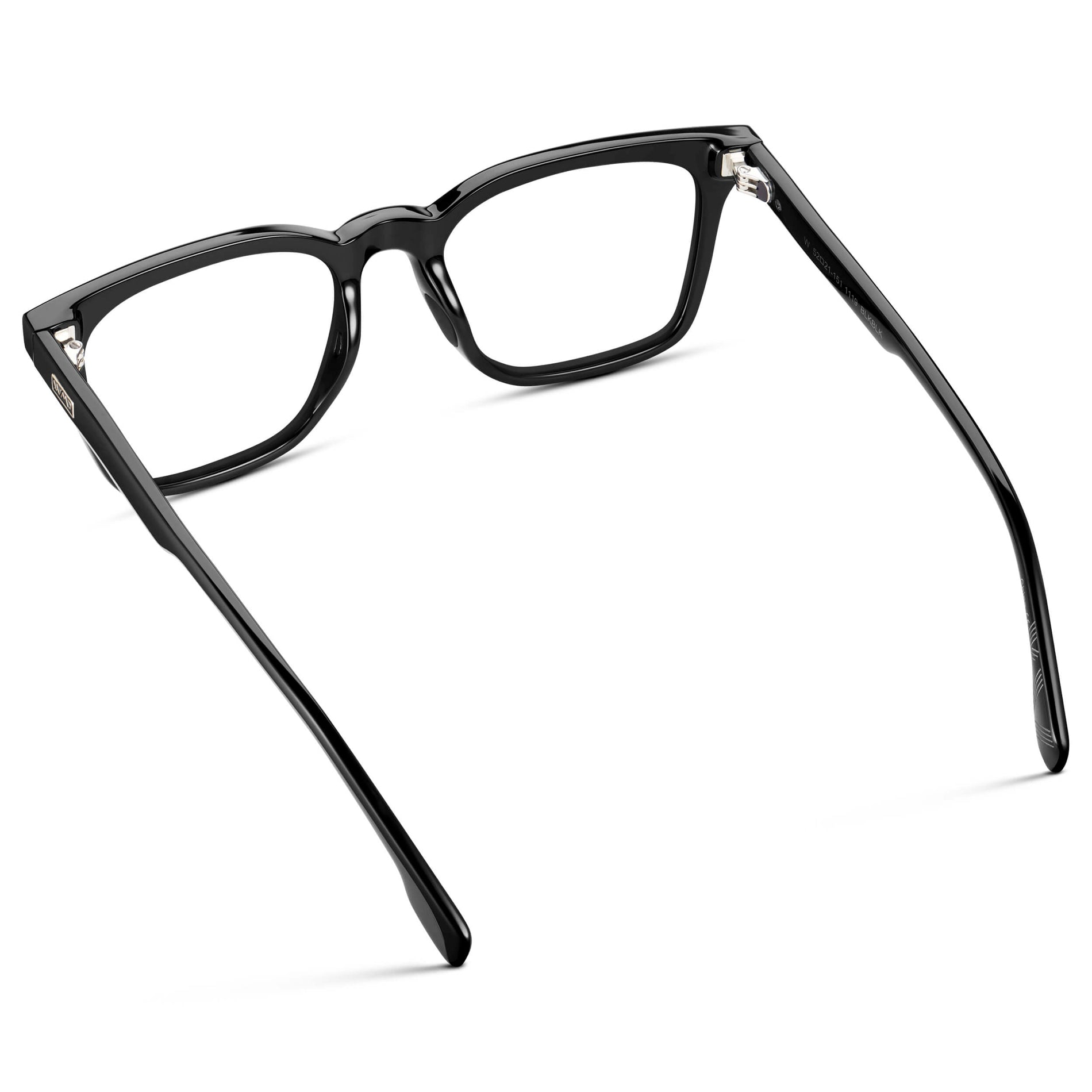 Black || Men's Classic Rectangular Golf and Sport Eyeglasses with Black Acetate Frame and Clear Prescription Lens