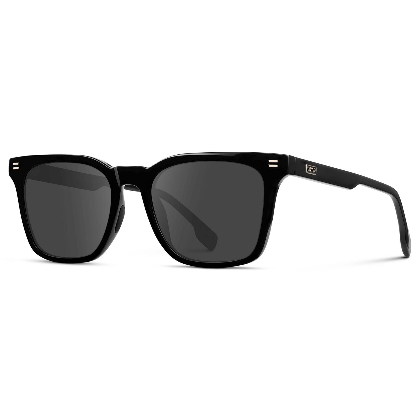 Black / Grey || Men's Classic Rectangular Golf and Sport Prescription Sunglasses with Black Acetate Frame and Grey Prescription Lens