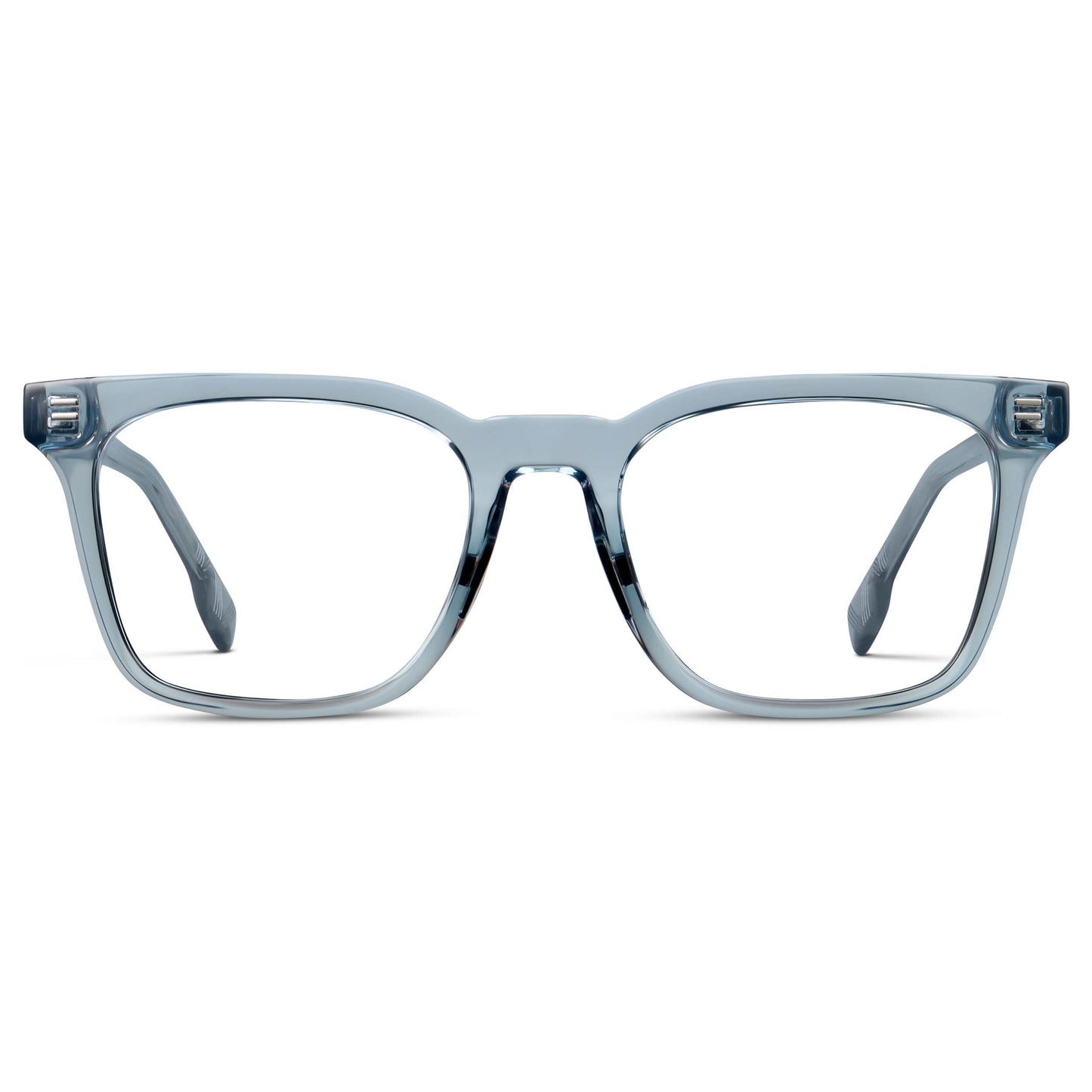 Denim Blue || Men's Classic Rectangular Golf and Sport Eyeglasses with Blue Acetate Frame and Clear Prescription Lens