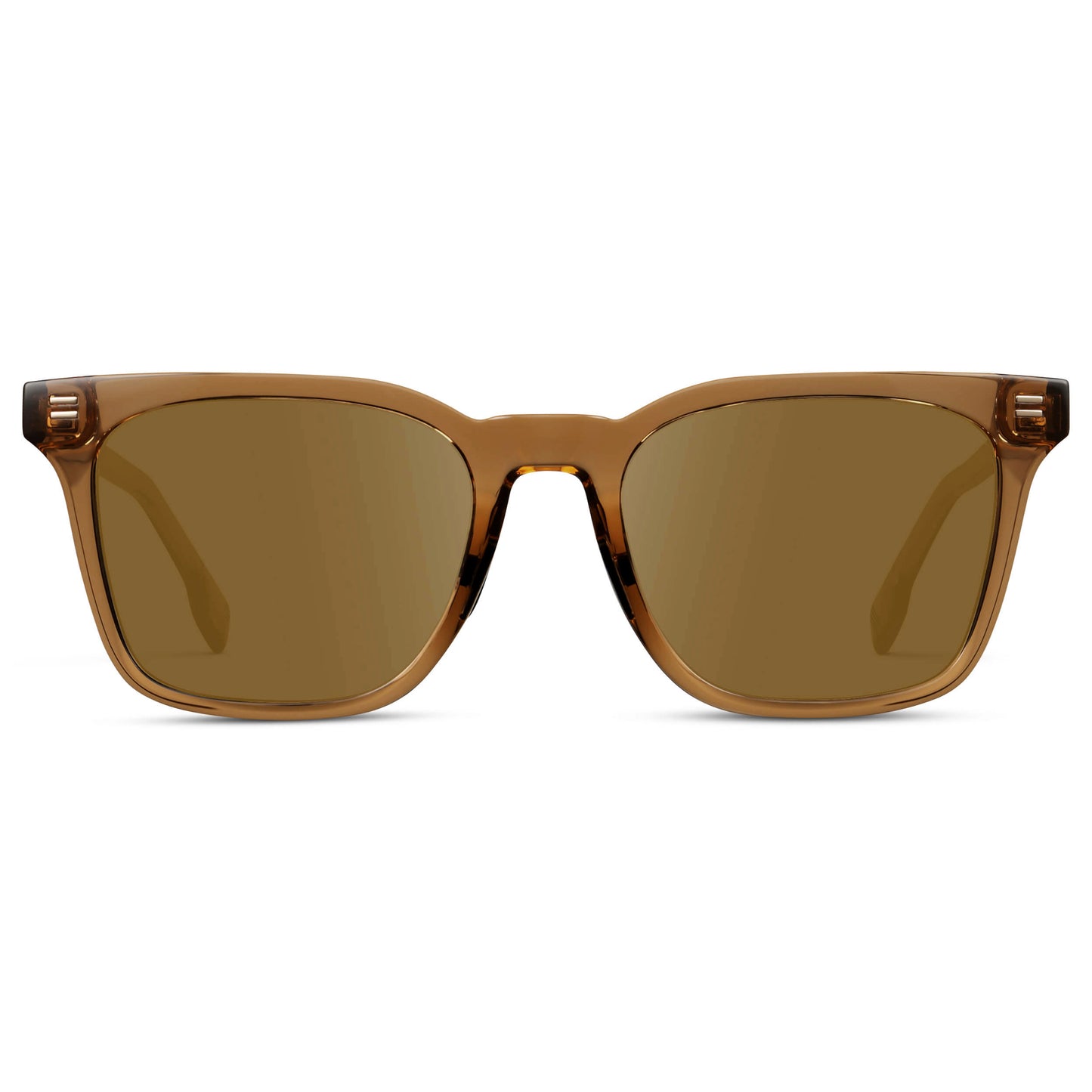 Crystal Brown / Amber || Men's Classic Rectangular Golf and Sport Prescription Sunglasses with Brown Acetate Frame and Amber Prescription Lens