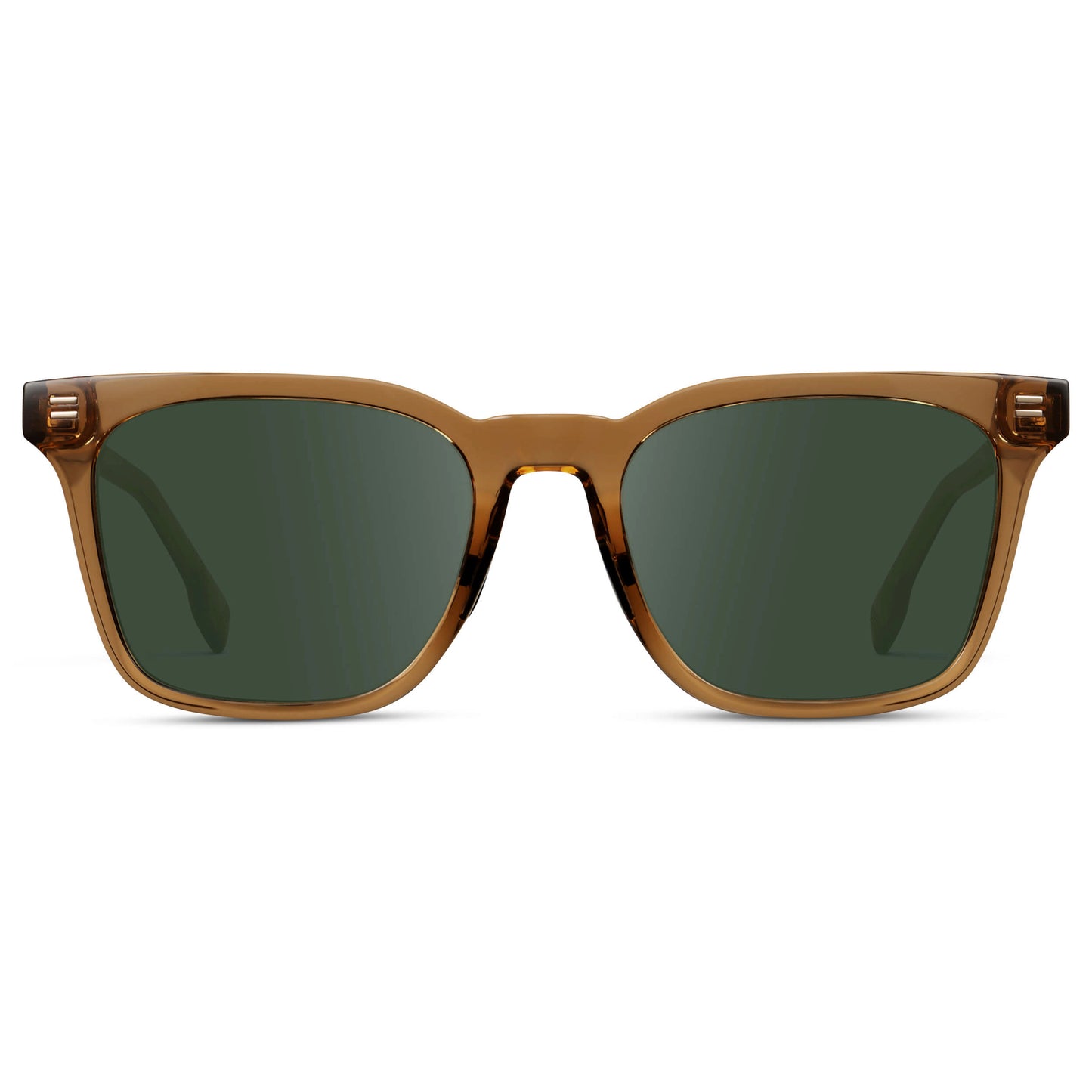 Crystal Brown / G15 || Men's Classic Rectangular Golf and Sport Prescription Sunglasses with Brown Acetate Frame and Green Prescription Lens