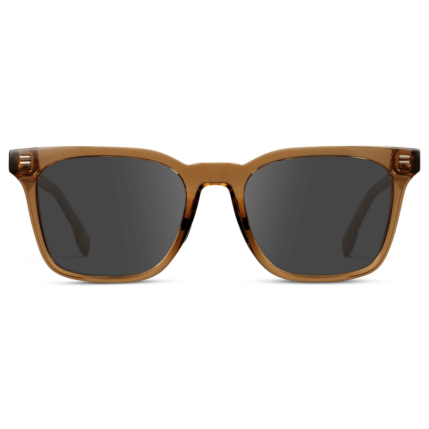 Crystal Brown / Grey || Men's Classic Rectangular Golf and Sport Prescription Sunglasses with Brown Acetate Frame and Grey Prescription Lens