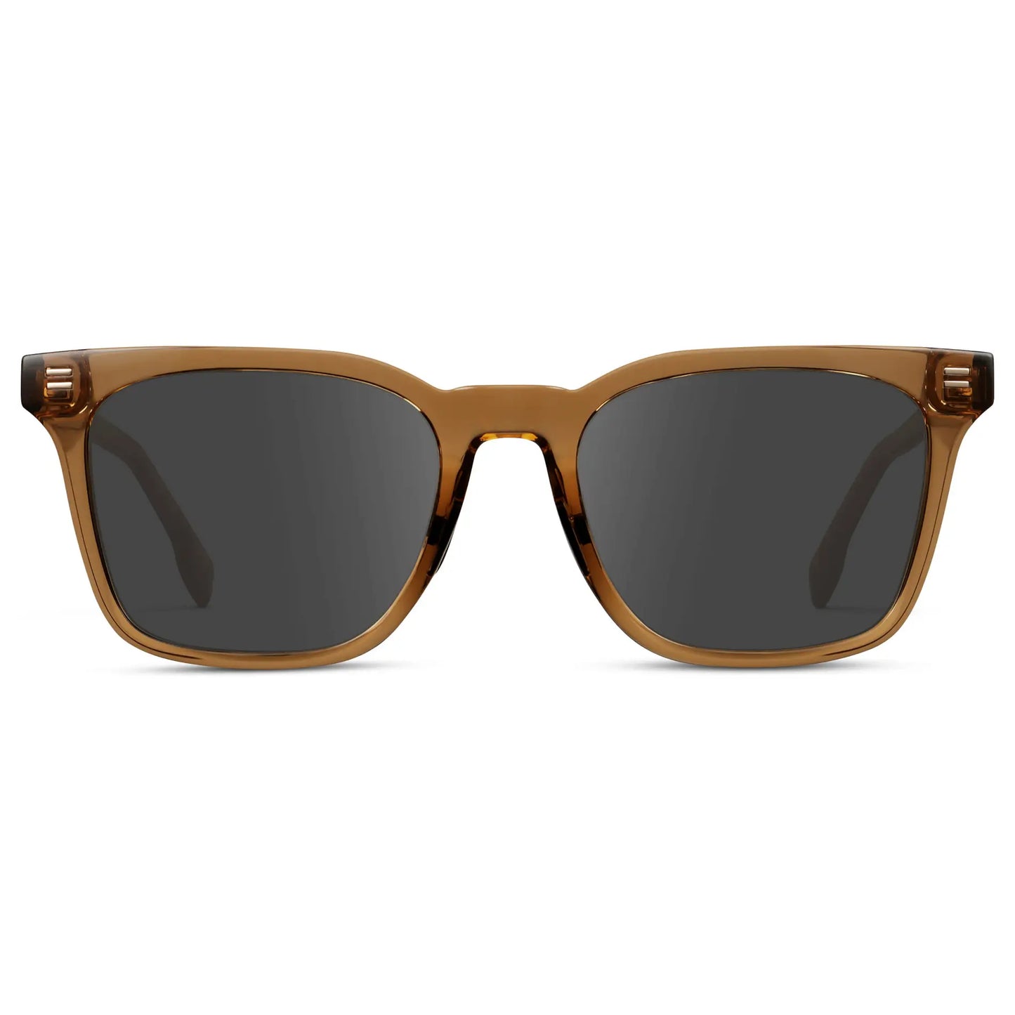 Crystal Brown / Grey || Men's Classic Rectangular Golf and Sport Prescription Sunglasses with Brown Acetate Frame and Grey Prescription Lens
