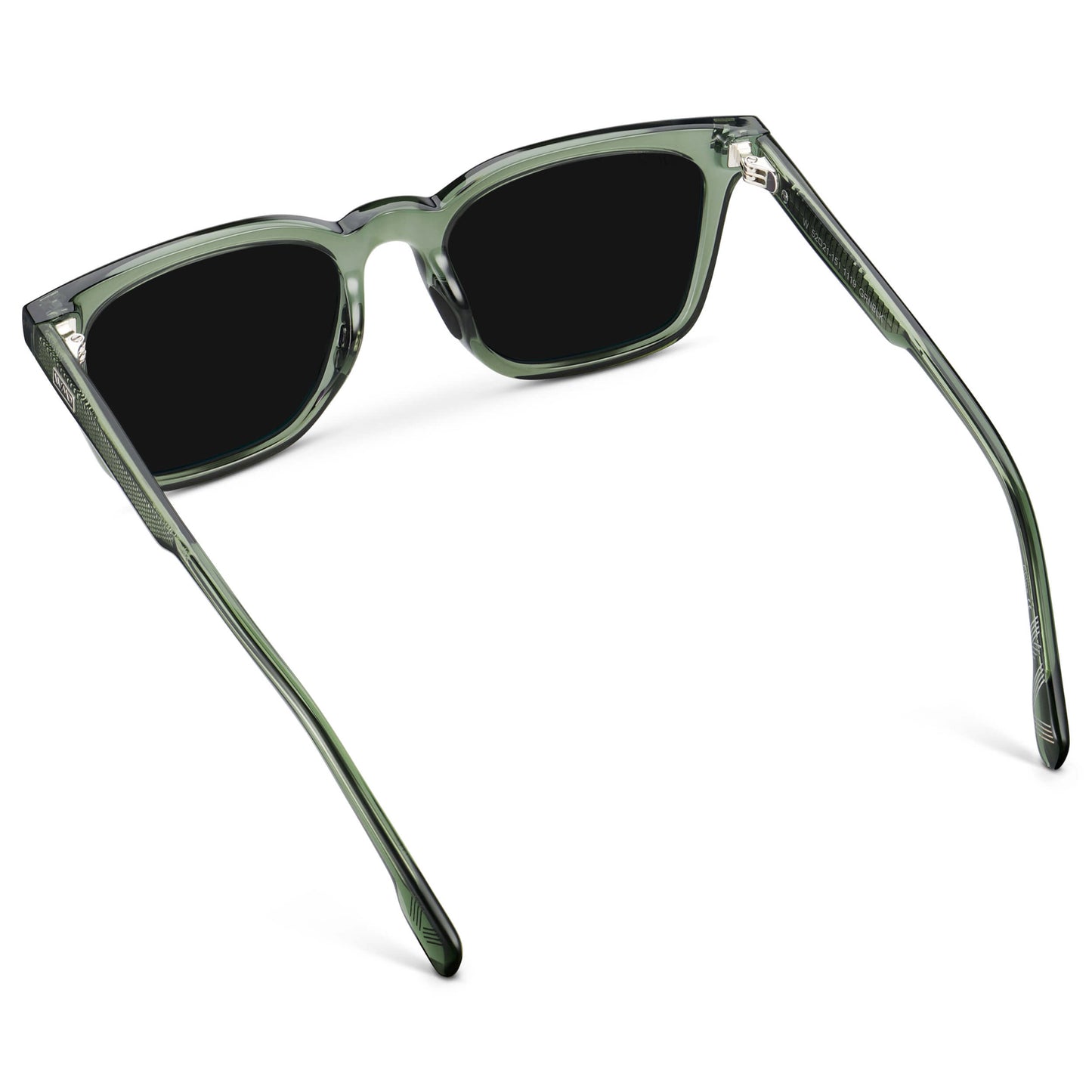 Crystal Agave Green / Triple Black Lens || Men's Classic Rectangular Golf and Sport Sunglasses with Crystal Agave Green Acetate Frame and Triple Black Polarized Oleophobic Lens