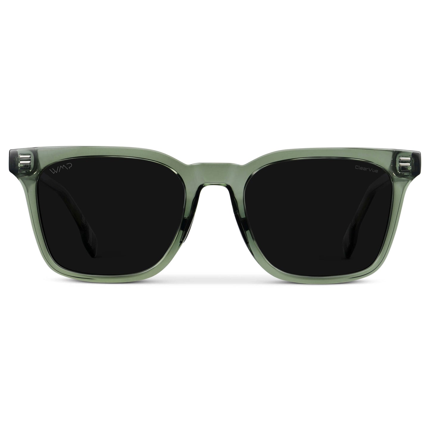 Crystal Agave Green / Triple Black Lens || Men's Classic Rectangular Golf and Sport Sunglasses with Crystal Agave Green Acetate Frame and Triple Black Polarized Oleophobic Lens