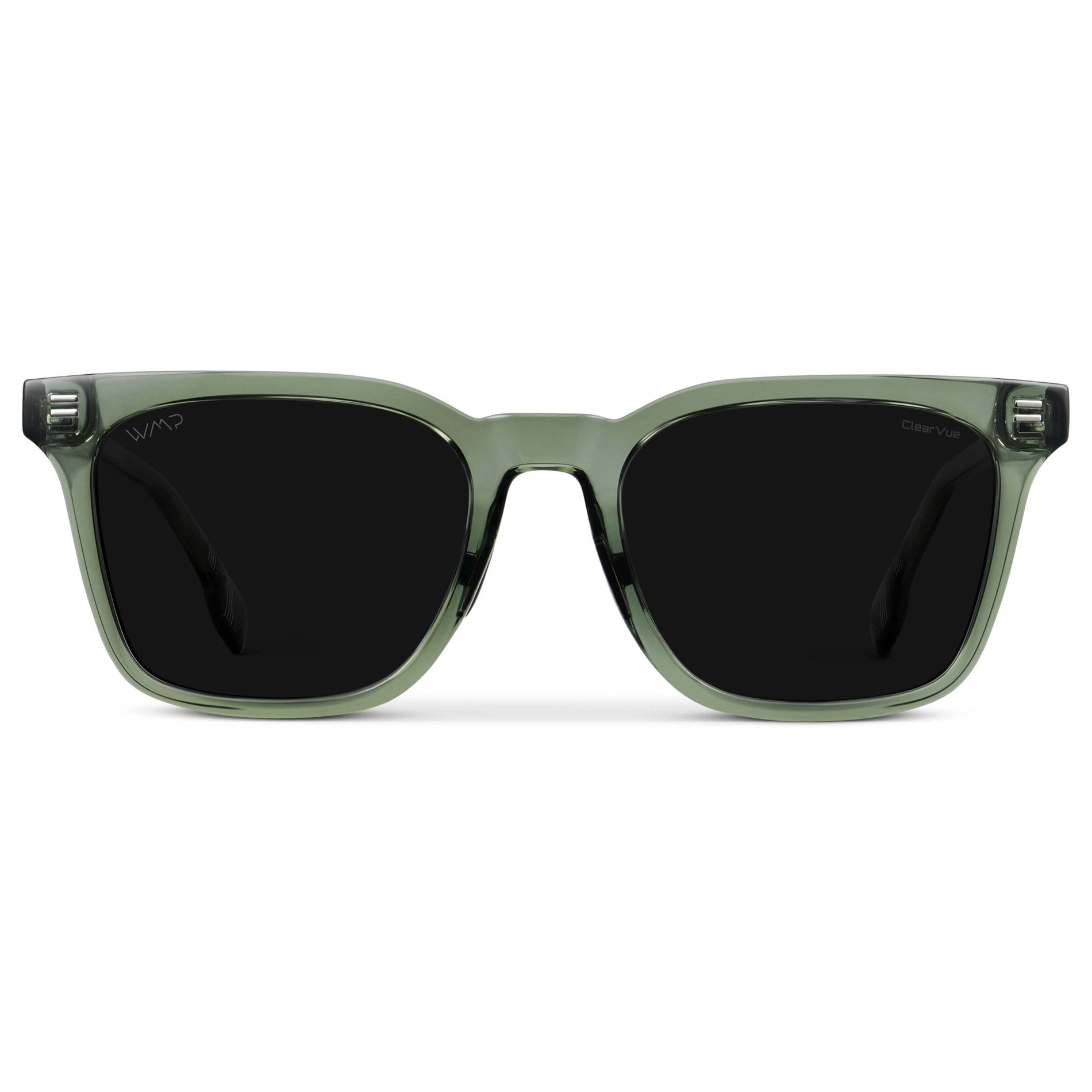 Crystal Agave Green / Triple Black Lens || Men's Classic Rectangular Golf and Sport Sunglasses with Crystal Agave Green Acetate Frame and Triple Black Polarized Oleophobic Lens