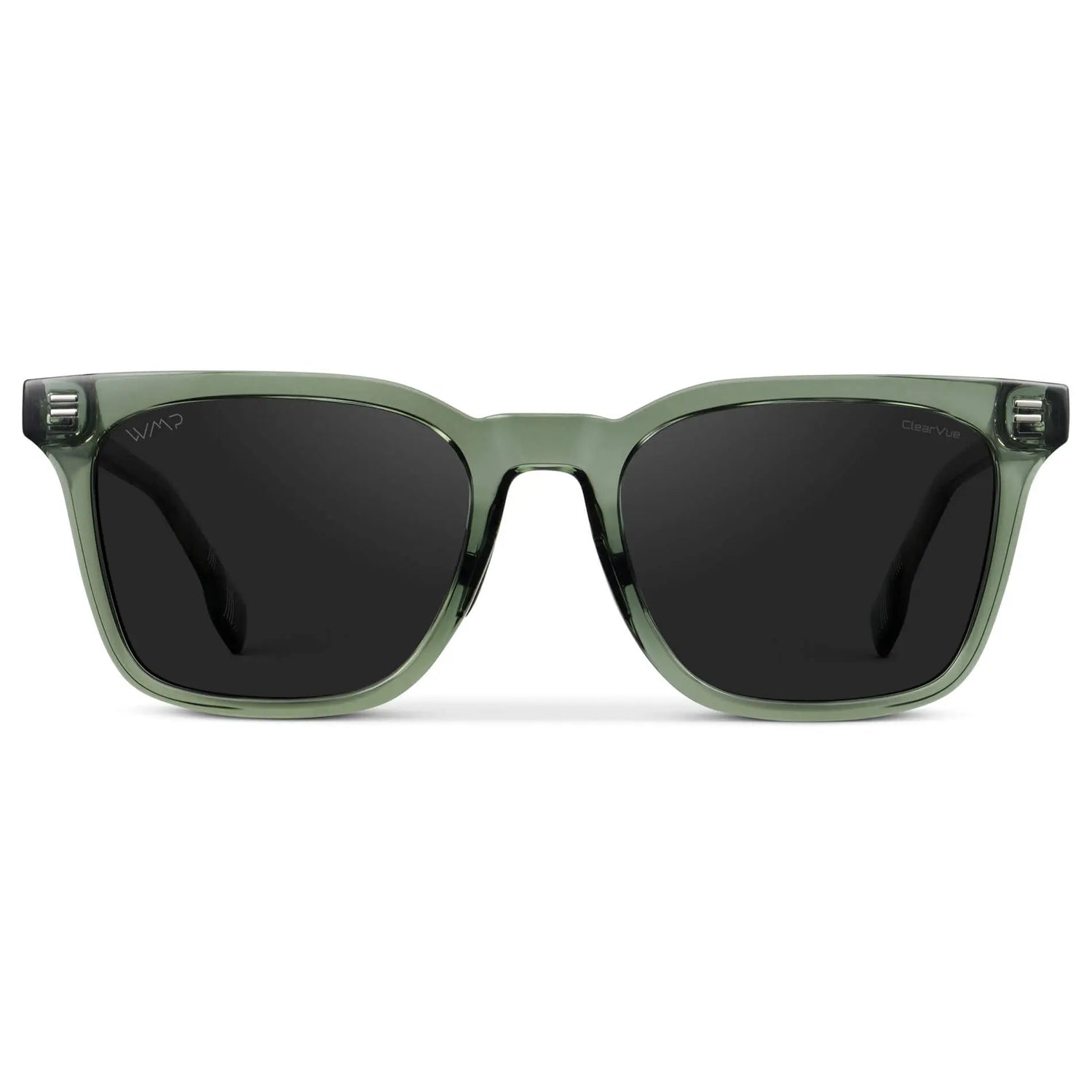 Crystal Agave Green / Black Lens || Men's Classic Rectangular Golf and Sport Sunglasses with Crystal Agave Green Acetate Frame and Black Polarized Oleophobic Lens