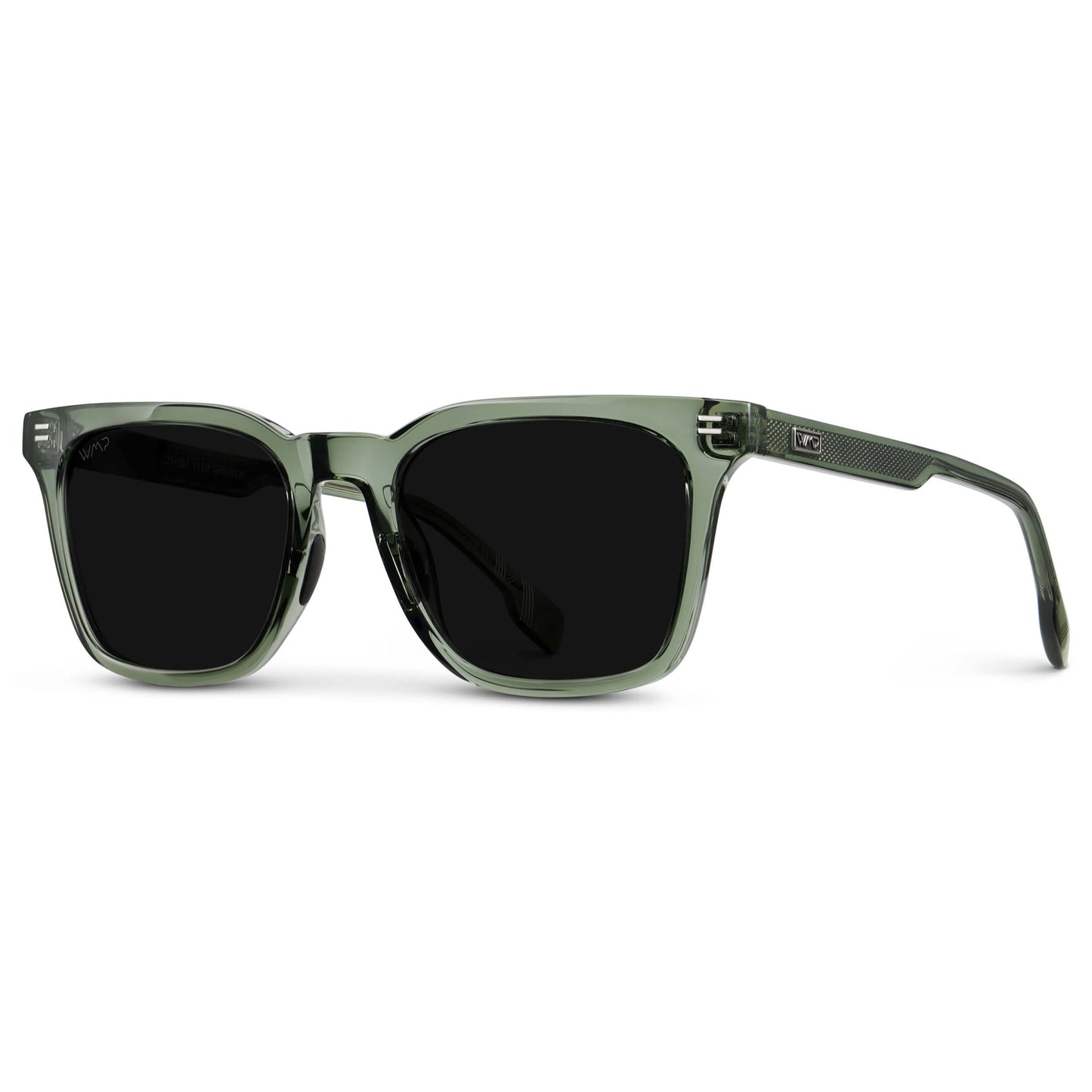 Crystal Agave Green / Triple Black Lens || Men's Classic Rectangular Golf and Sport Sunglasses with Crystal Agave Green Acetate Frame and Triple Black Polarized Oleophobic Lens