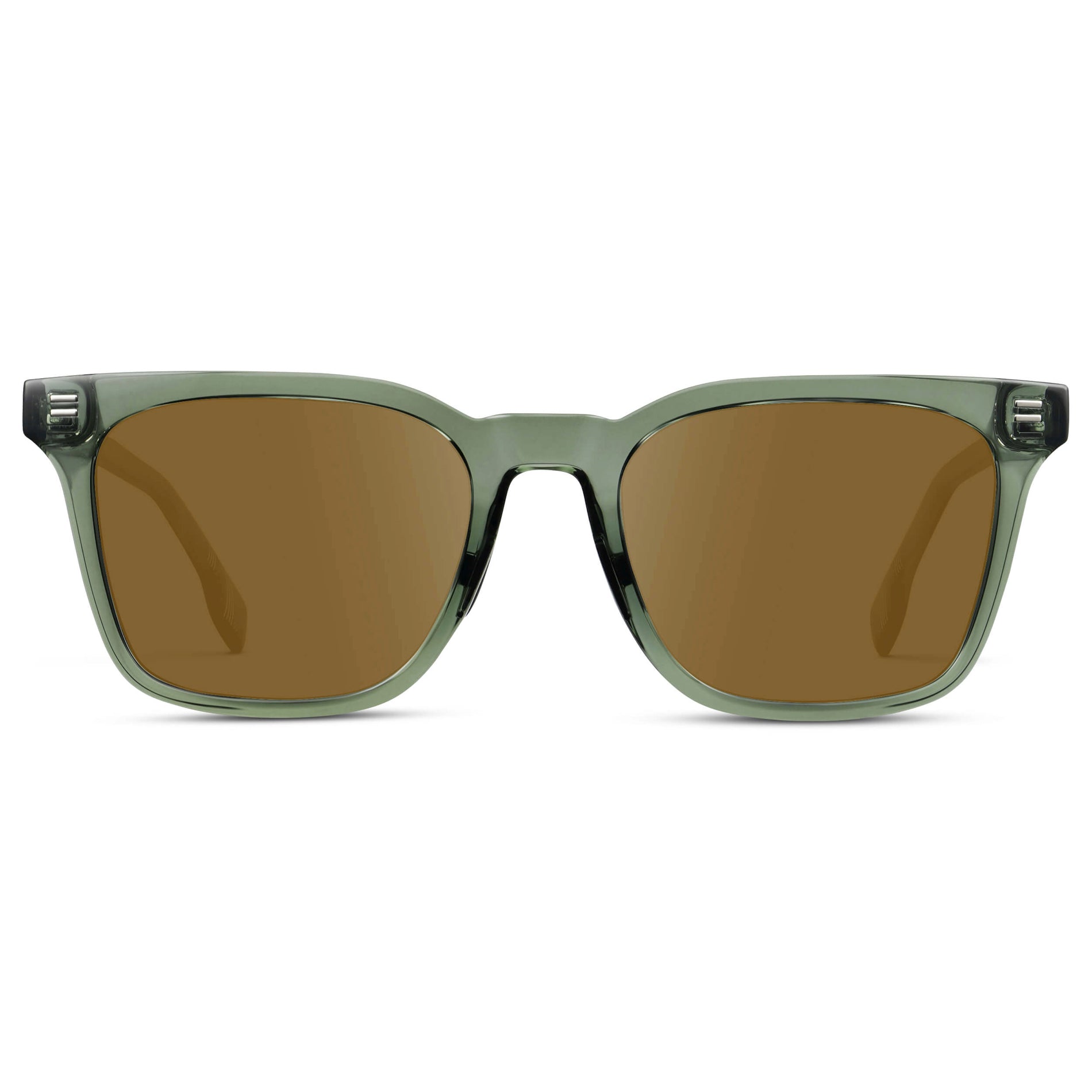 Crystal Agave Green / Amber || Men's Classic Rectangular Golf and Sport Prescription Sunglasses with Green Acetate Frame and Brown Prescription Lens