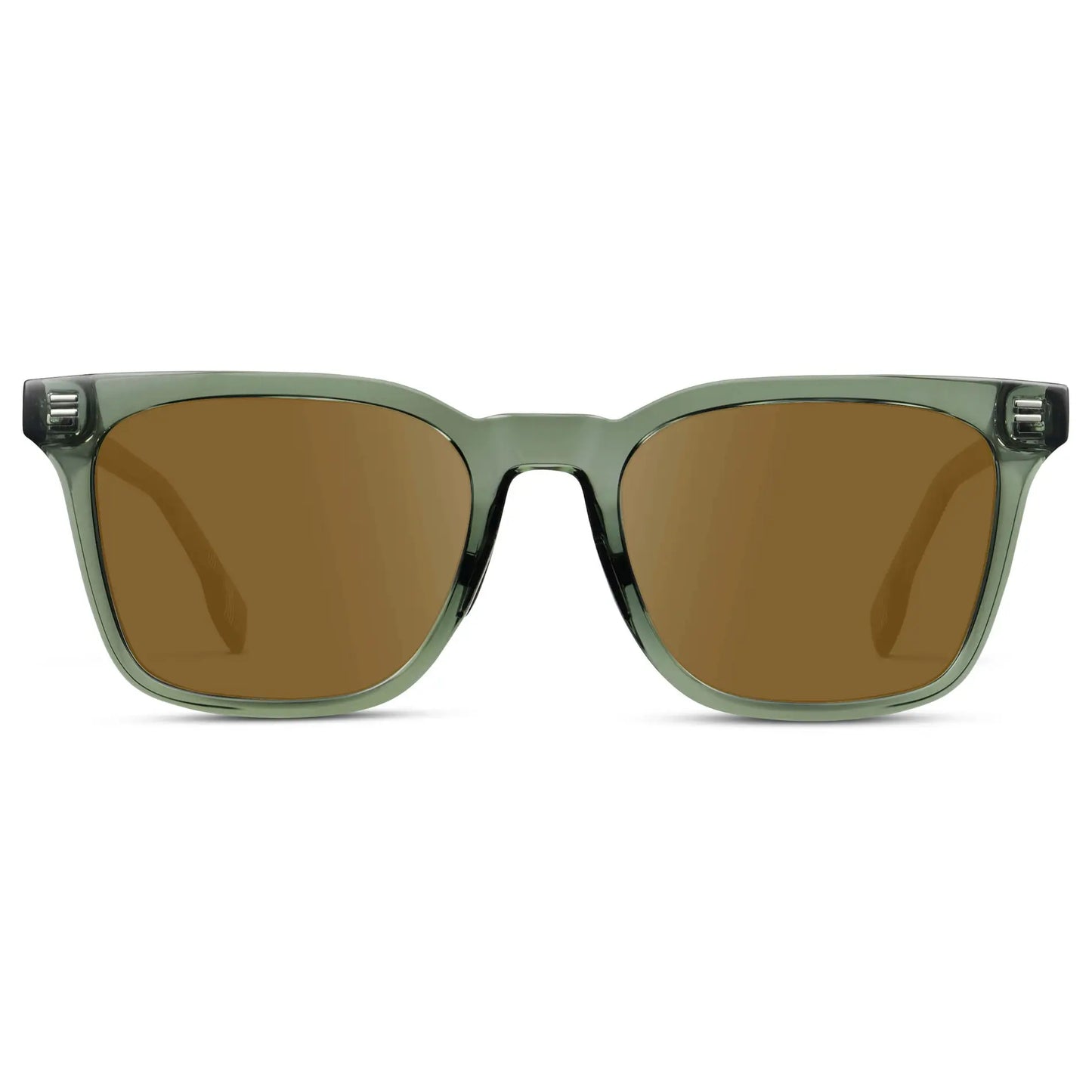 Crystal Agave Green / Amber || Men's Classic Rectangular Golf and Sport Prescription Sunglasses with Green Acetate Frame and Brown Prescription Lens