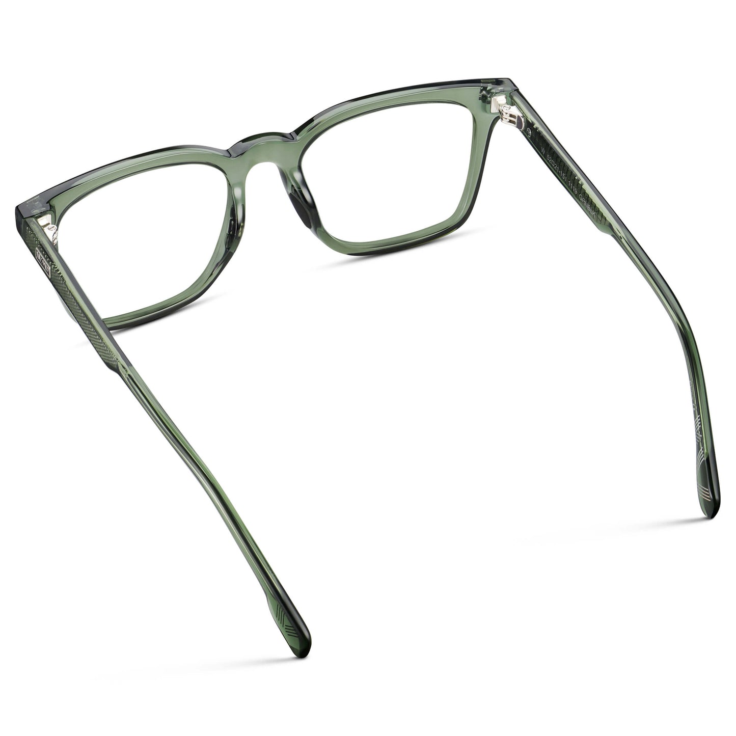 Crystal Agave Green || Men's Classic Rectangular Golf and Sport Eyeglasses with Green Acetate Frame and Clear Prescription Lens