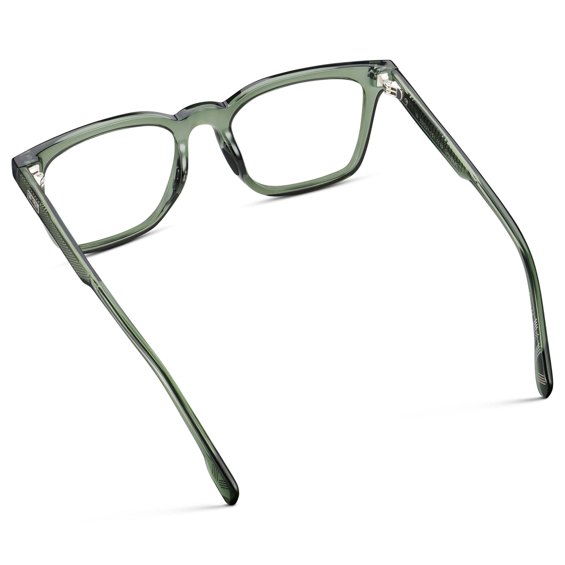 Crystal Agave Green || Men's Classic Rectangular Golf and Sport Eyeglasses with Green Acetate Frame and Clear Prescription Lens