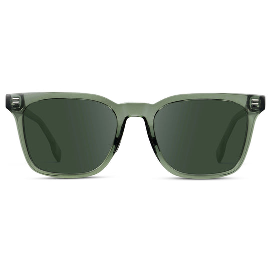 Crystal Agave Green / G15 || Men's Classic Rectangular Golf and Sport Prescription Sunglasses with Green Acetate Frame and Green Prescription Lens