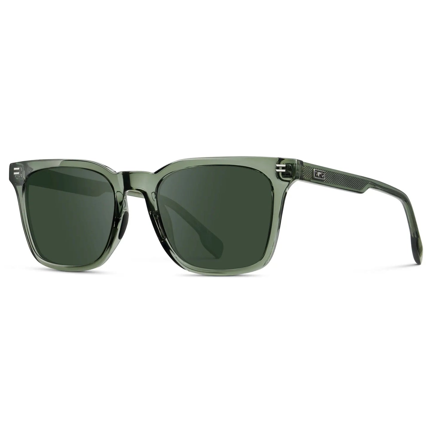 Crystal Agave Green / G15 || Men's Classic Rectangular Golf and Sport Prescription Sunglasses with Green Acetate Frame and Green Prescription Lens
