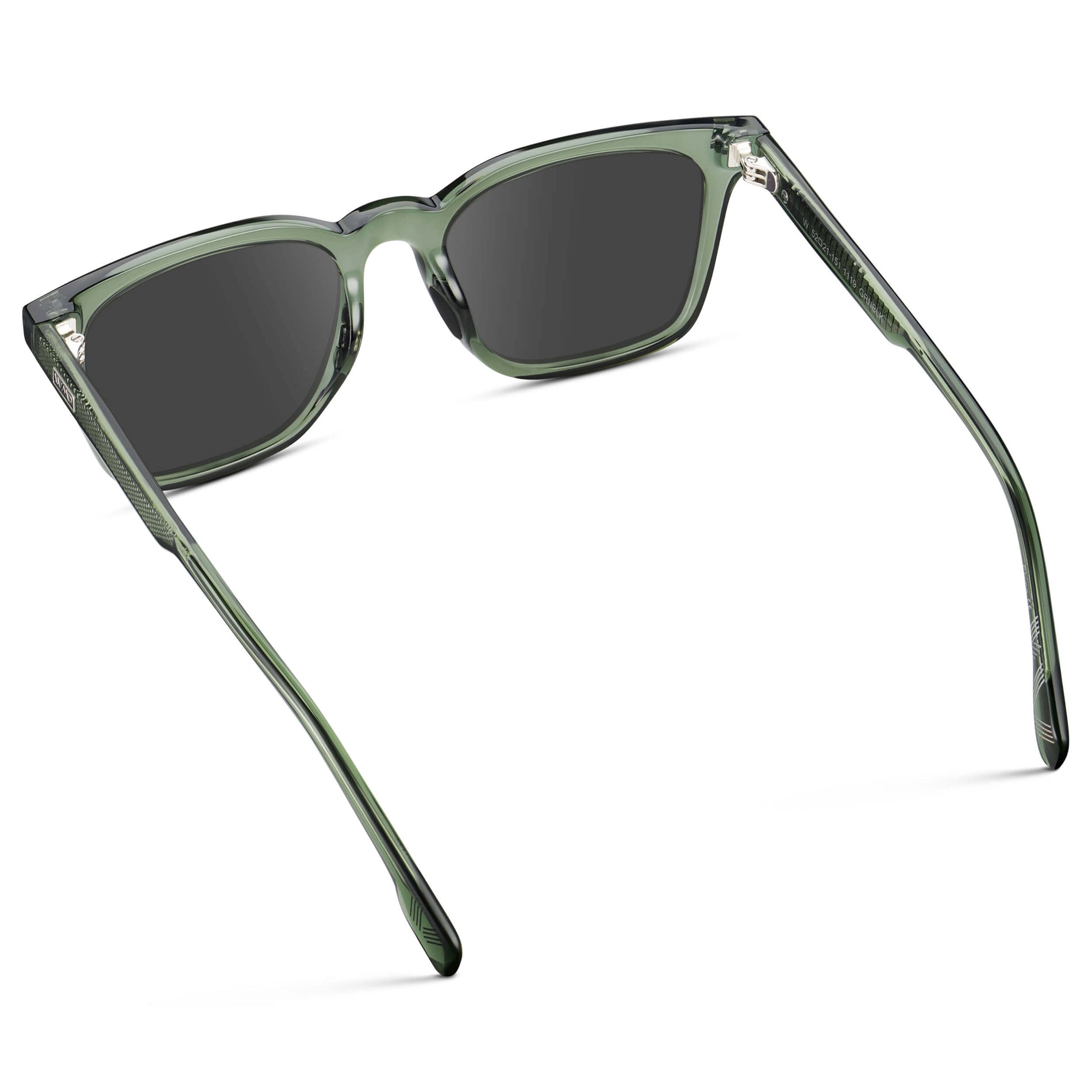 Crystal Agave Green / Grey || Men's Classic Rectangular Golf and Sport Prescription Sunglasses with Green Acetate Frame and Grey Prescription Lens