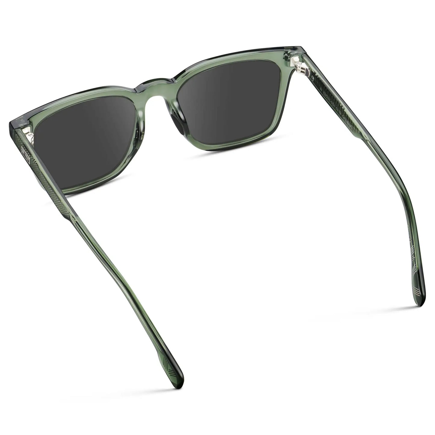Crystal Agave Green / Grey || Men's Classic Rectangular Golf and Sport Prescription Sunglasses with Green Acetate Frame and Grey Prescription Lens