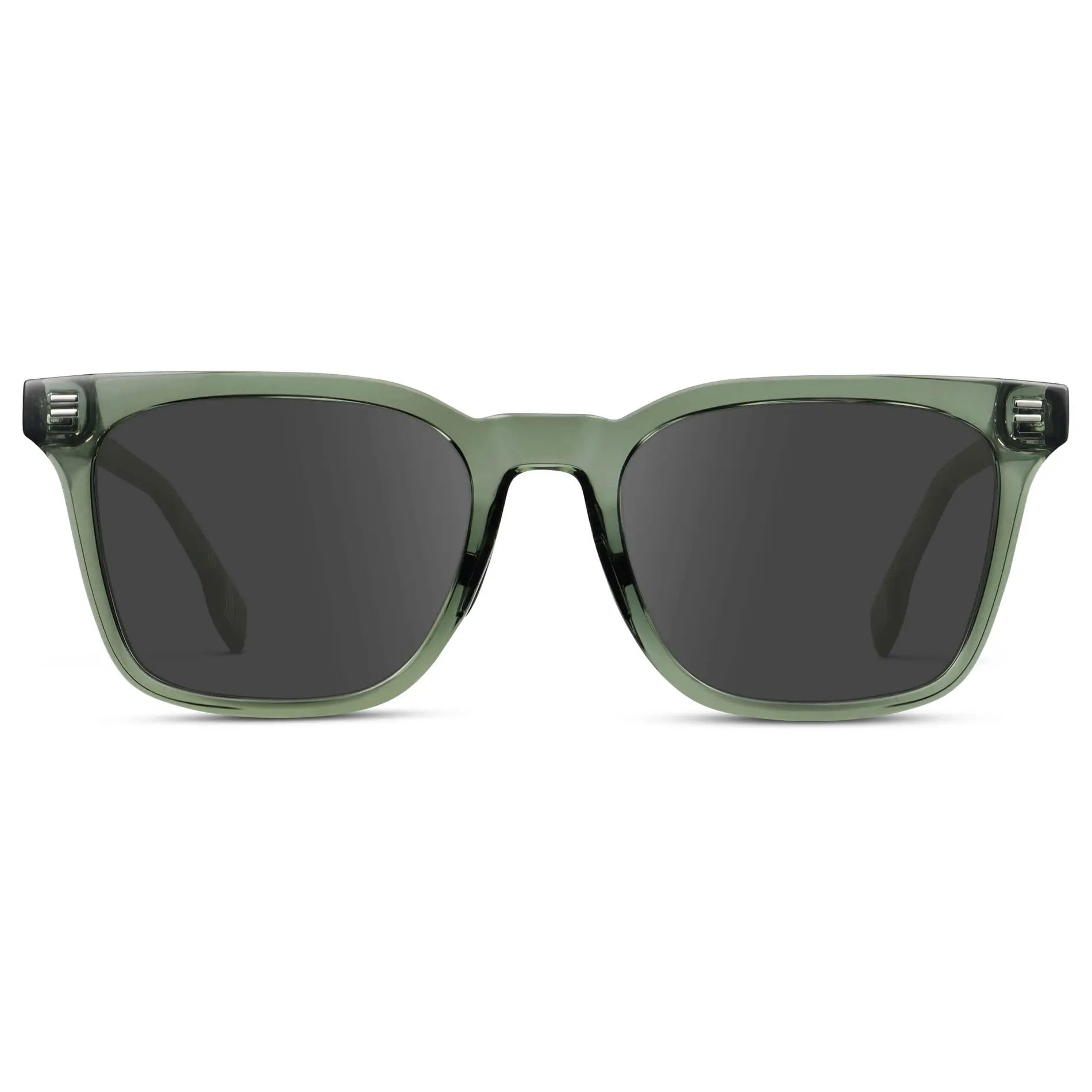 Crystal Agave Green / Grey || Men's Classic Rectangular Golf and Sport Prescription Sunglasses with Green Acetate Frame and Grey Prescription Lens
