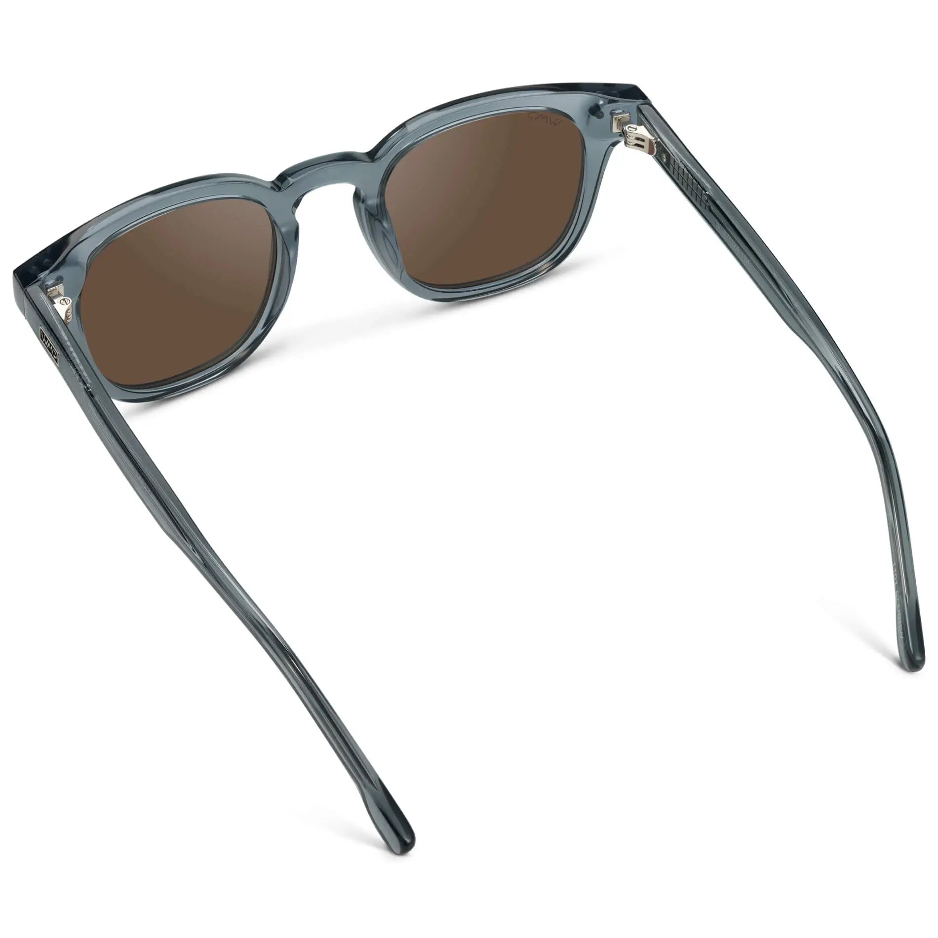 Crystal Stone Blue / Brown Lens || Men's Polarized Lightweight Acetate Blue Frame Sunglasses with Brown Lenses