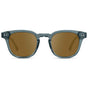 Crystal Stone Blue / Amber || Front view of Men's Square Prescription Sunglasses with Blue Acetate Frame and Brown Prescription Lenses