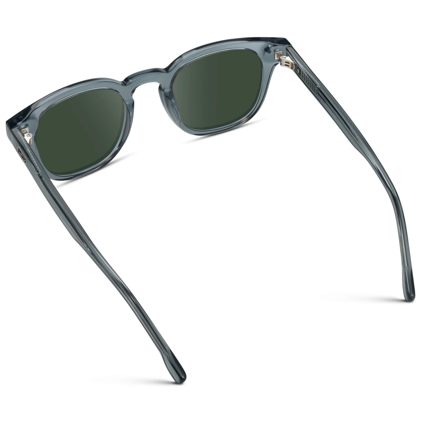 Crystal Stone Blue / G15 Lens || Men's Square Prescription Sunglasses with Blue Acetate Frame and Green Prescription Lenses