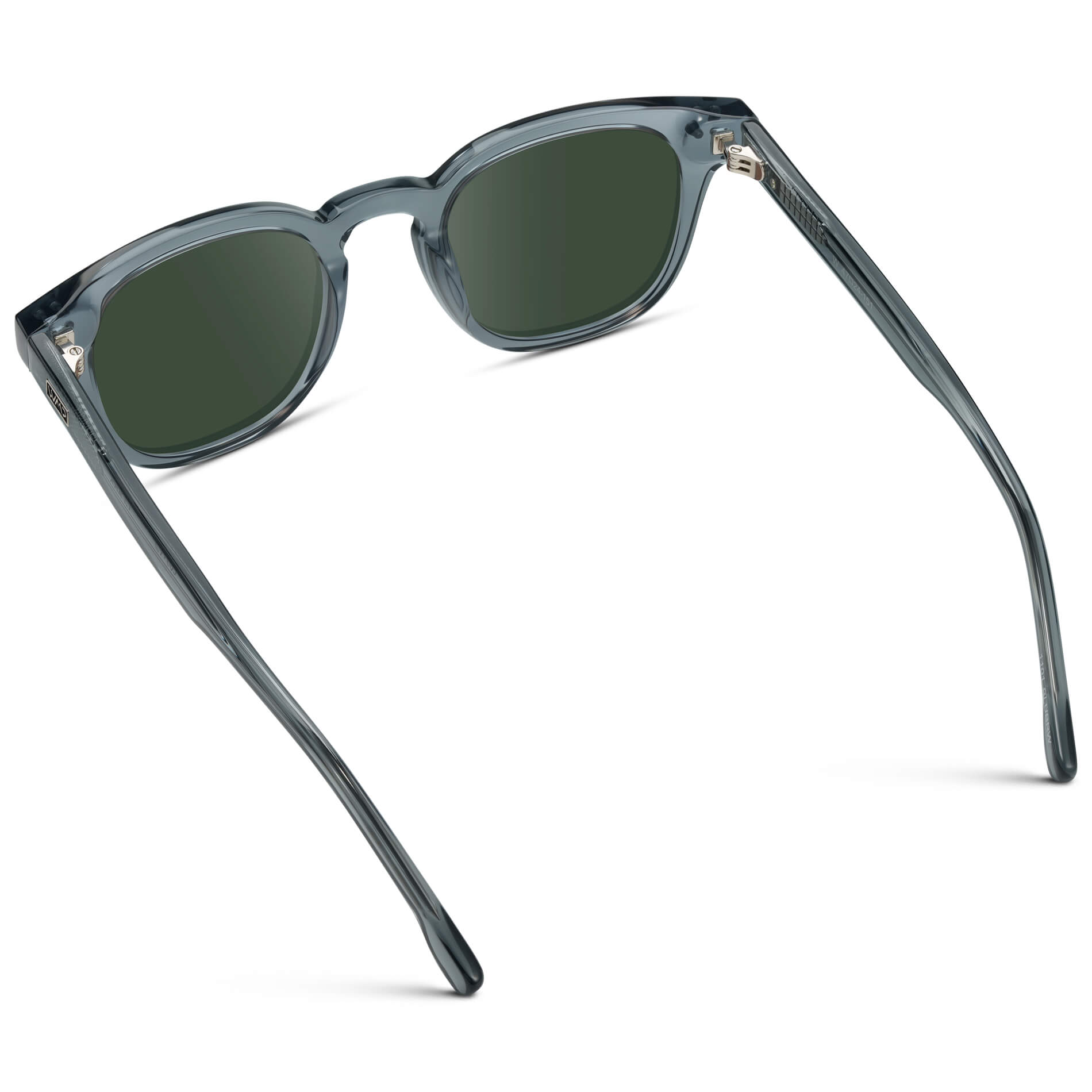 Crystal Stone Blue / G15 Lens || Men's Square Prescription Sunglasses with Blue Acetate Frame and Green Prescription Lenses