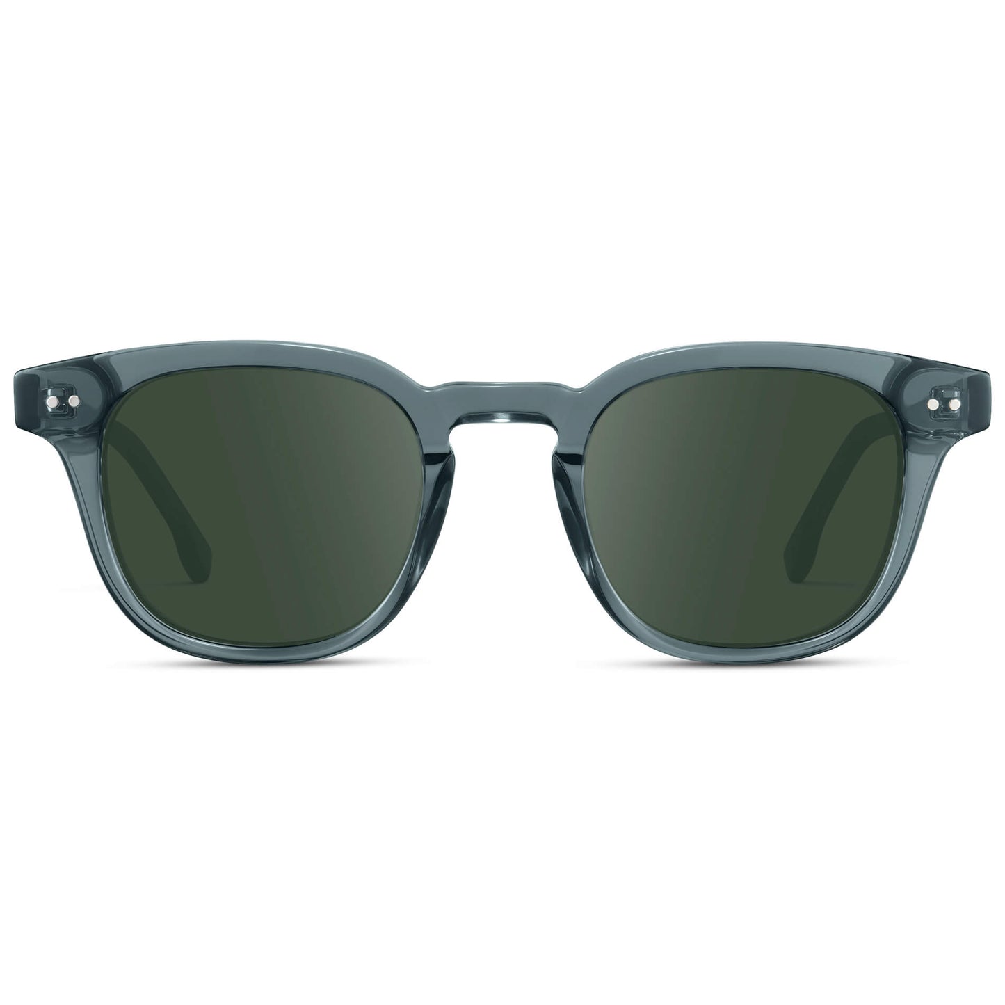 Crystal Stone Blue / G15 Lens || Men's Square Prescription Sunglasses with Blue Acetate Frame and Green Prescription Lenses