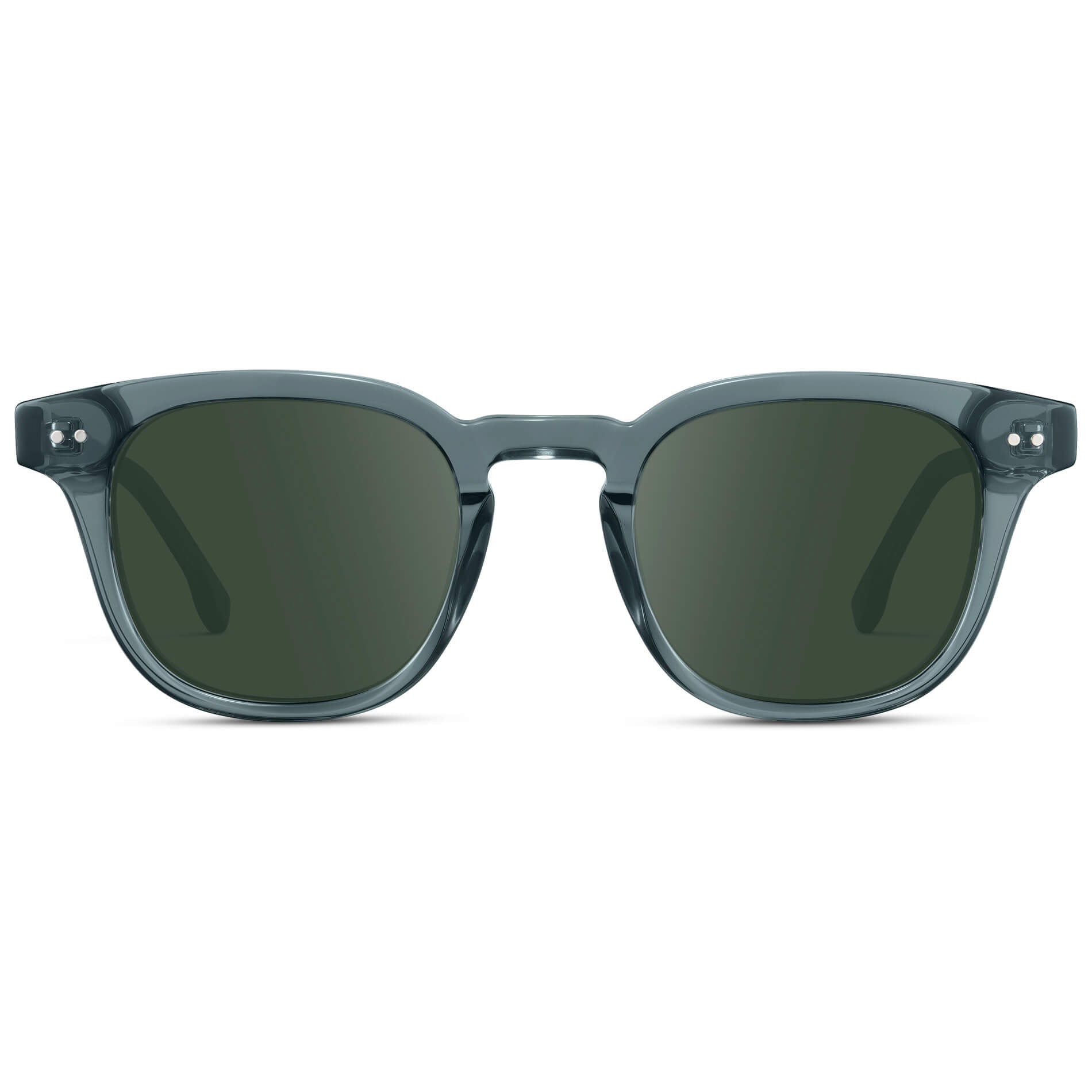 Crystal Stone Blue / G15 Lens || Men's Square Prescription Sunglasses with Blue Acetate Frame and Green Prescription Lenses