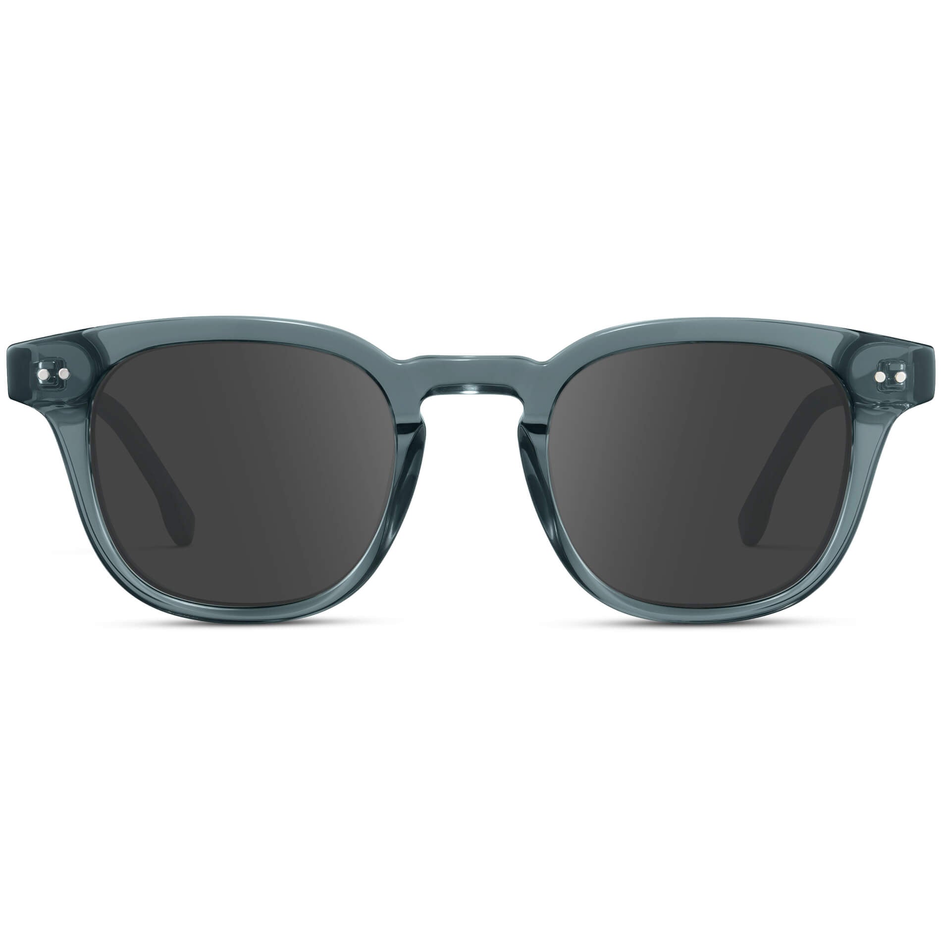 Crystal Stone Blue / Grey Lens || Men's Square Prescription Sunglasses with Blue Acetate Frame and Grey Prescription Lenses