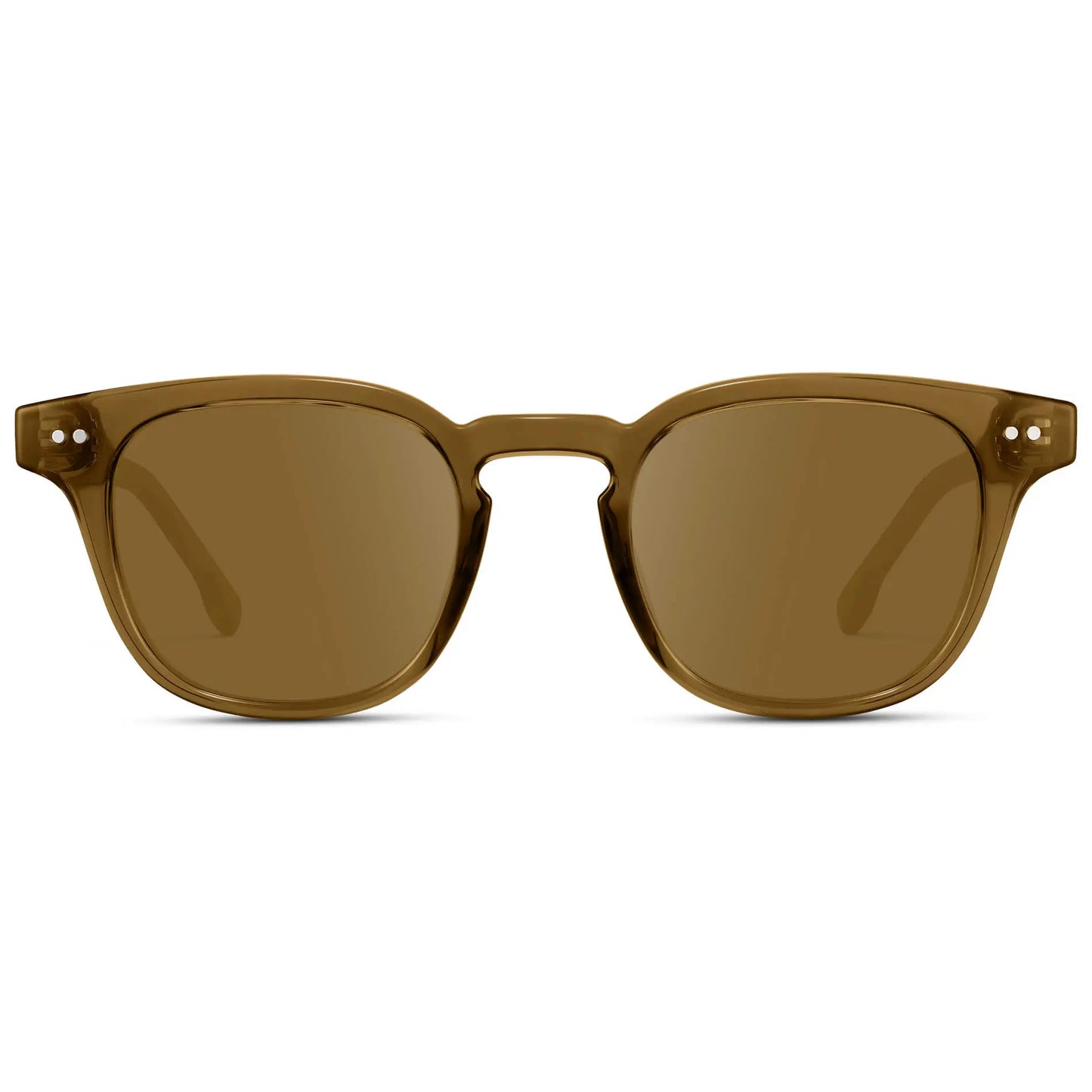 Crystal Verde / Amber || Front view of Men's Square Prescription Sunglasses with Crystal Verde Acetate Frame and Brown Prescription Lenses