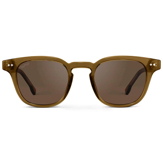 Crystal Verde / Brown Lens || Men's Polarized Sunglasses with a Lightweight Acetate Crystal Verde Green Frame and Brown Lenses
