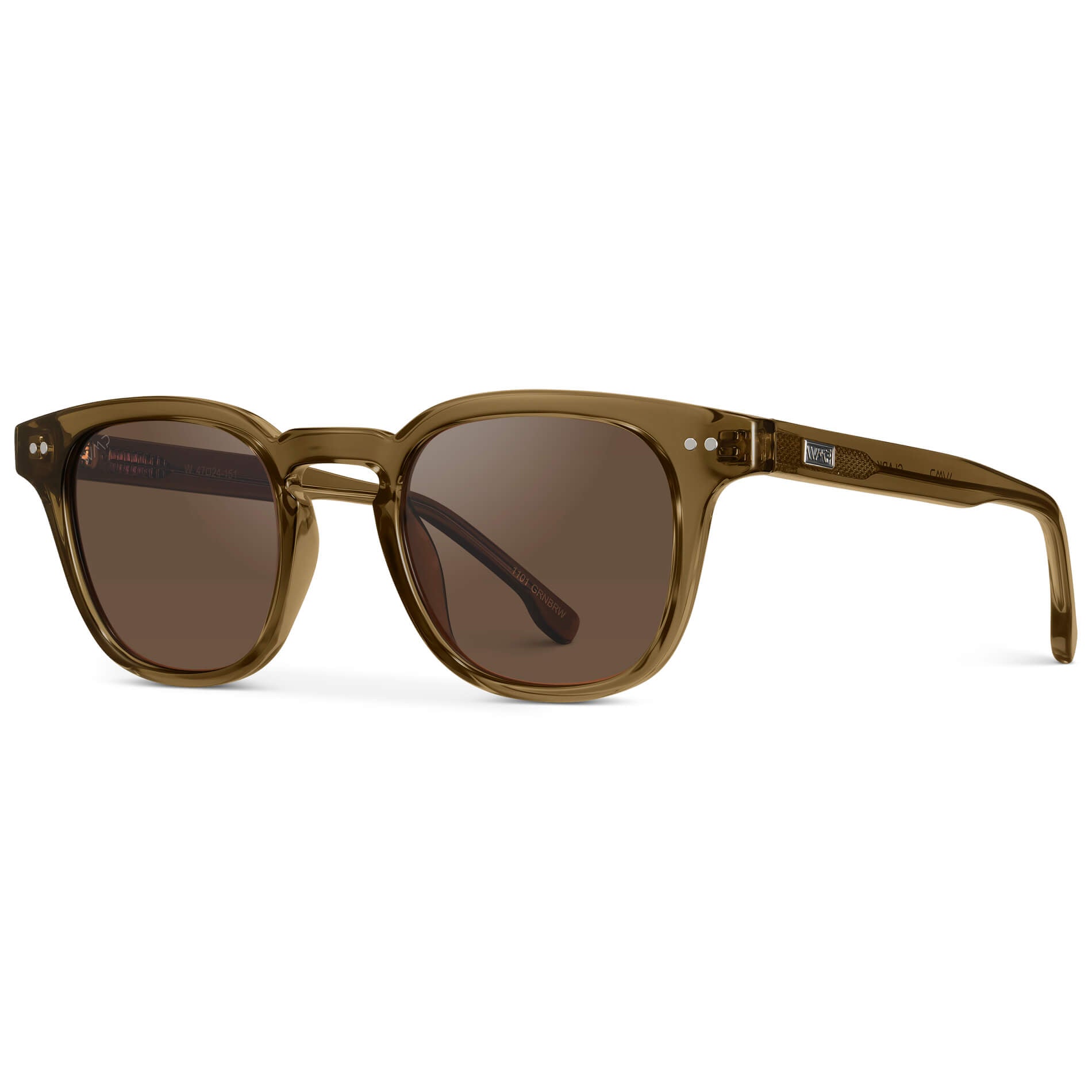 Crystal Verde / Brown Lens || Men's Polarized Sunglasses with a Lightweight Acetate Crystal Verde Green Frame and Brown Lenses