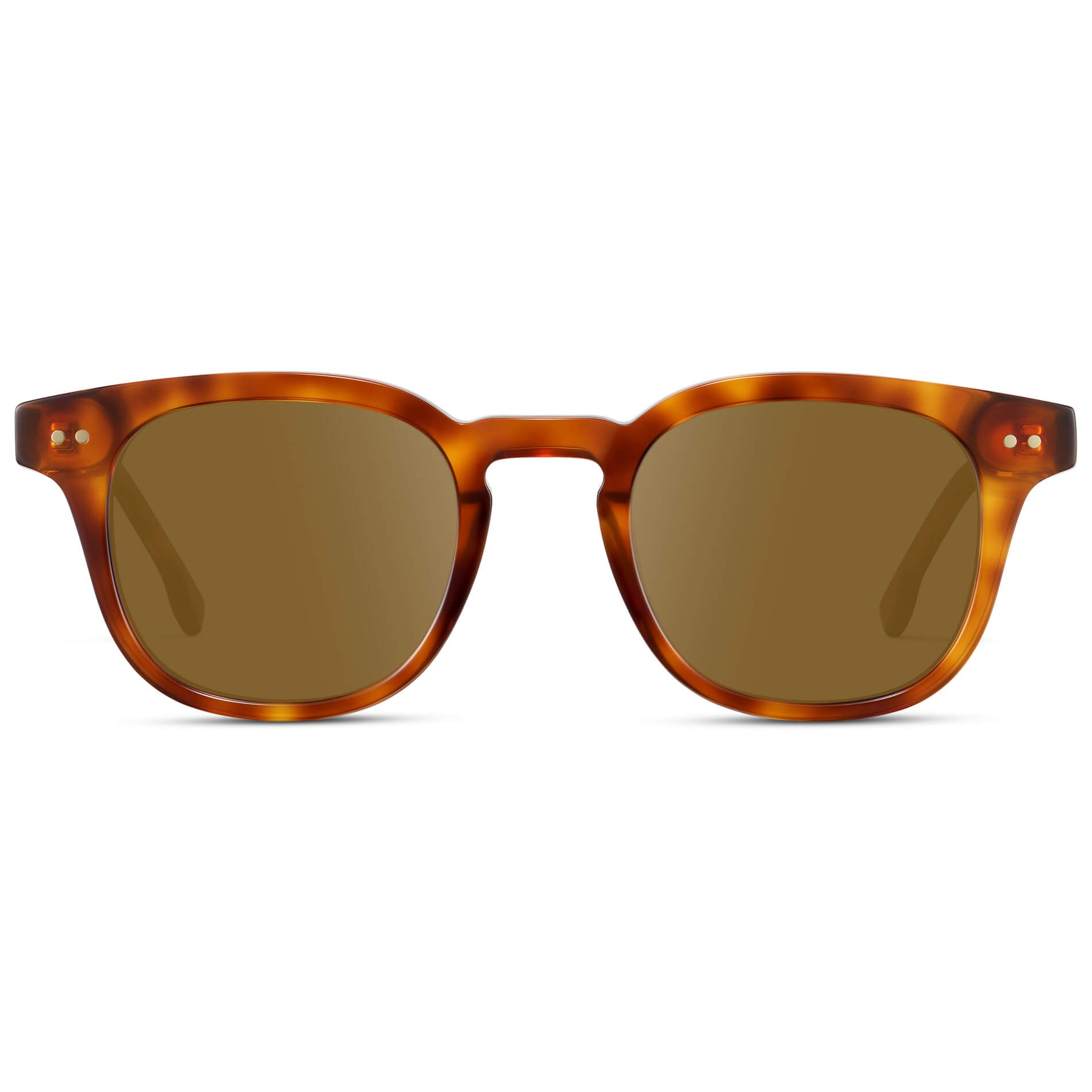 Saddlewood Tortoise / Amber Lens || Men's Square Prescription Sunglasses with Orange Tortoise Acetate Frame and Brown Prescription Lenses