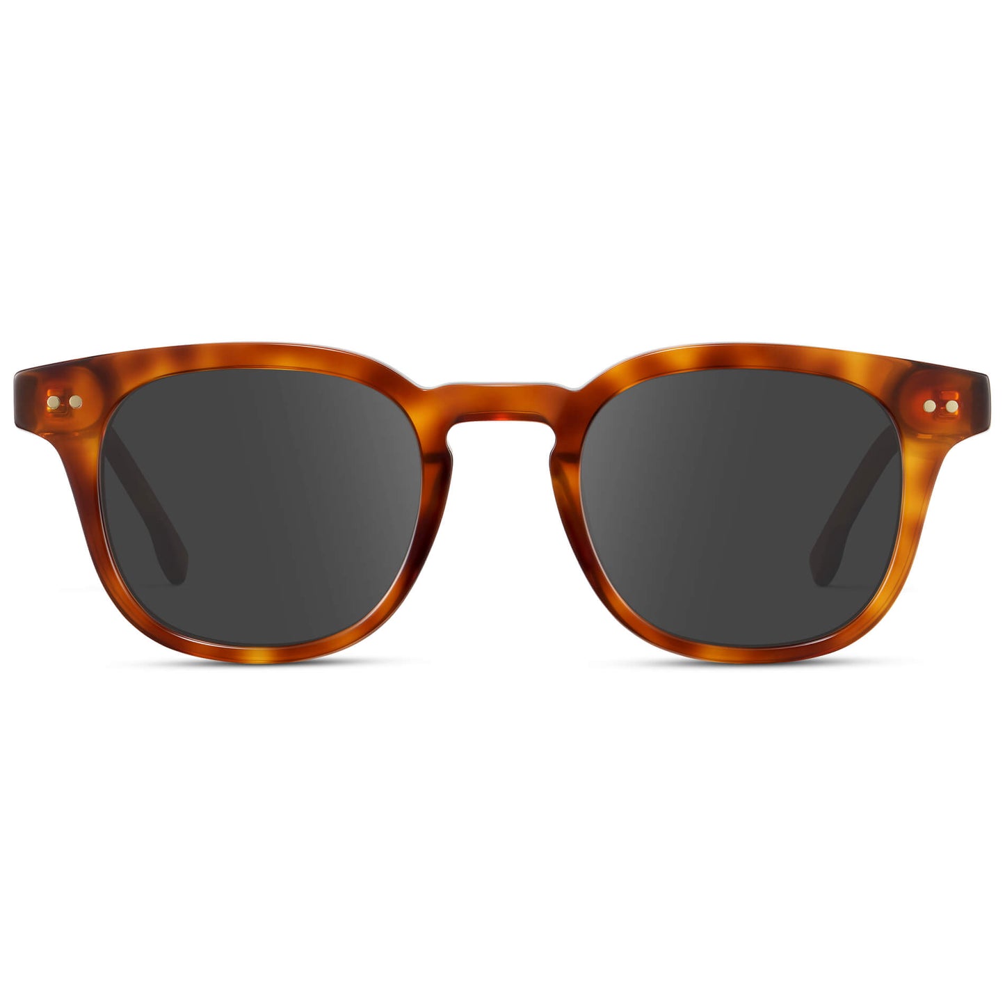 Saddlewood Tortoise / Grey Lens || Men's Square Prescription Sunglasses with Orange Tortoise Acetate Frame and Grey Prescription Lenses