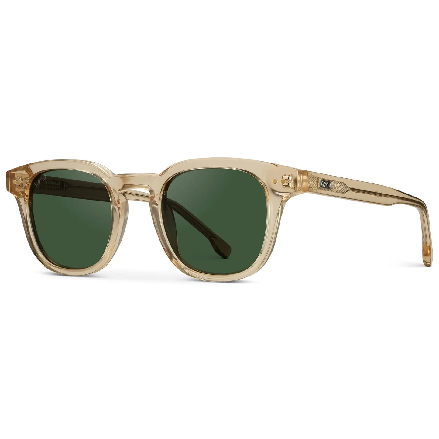 Crystal Champagne / Smoke Green Lens || Men's Polarized Sunglasses with a Lightweight Acetate Crystal Champagne Frame and Smoke Green Lenses