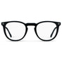 Black || Women's Round Eyeglasses with Black Acetate Frame and Clear Prescription Lens on a white background