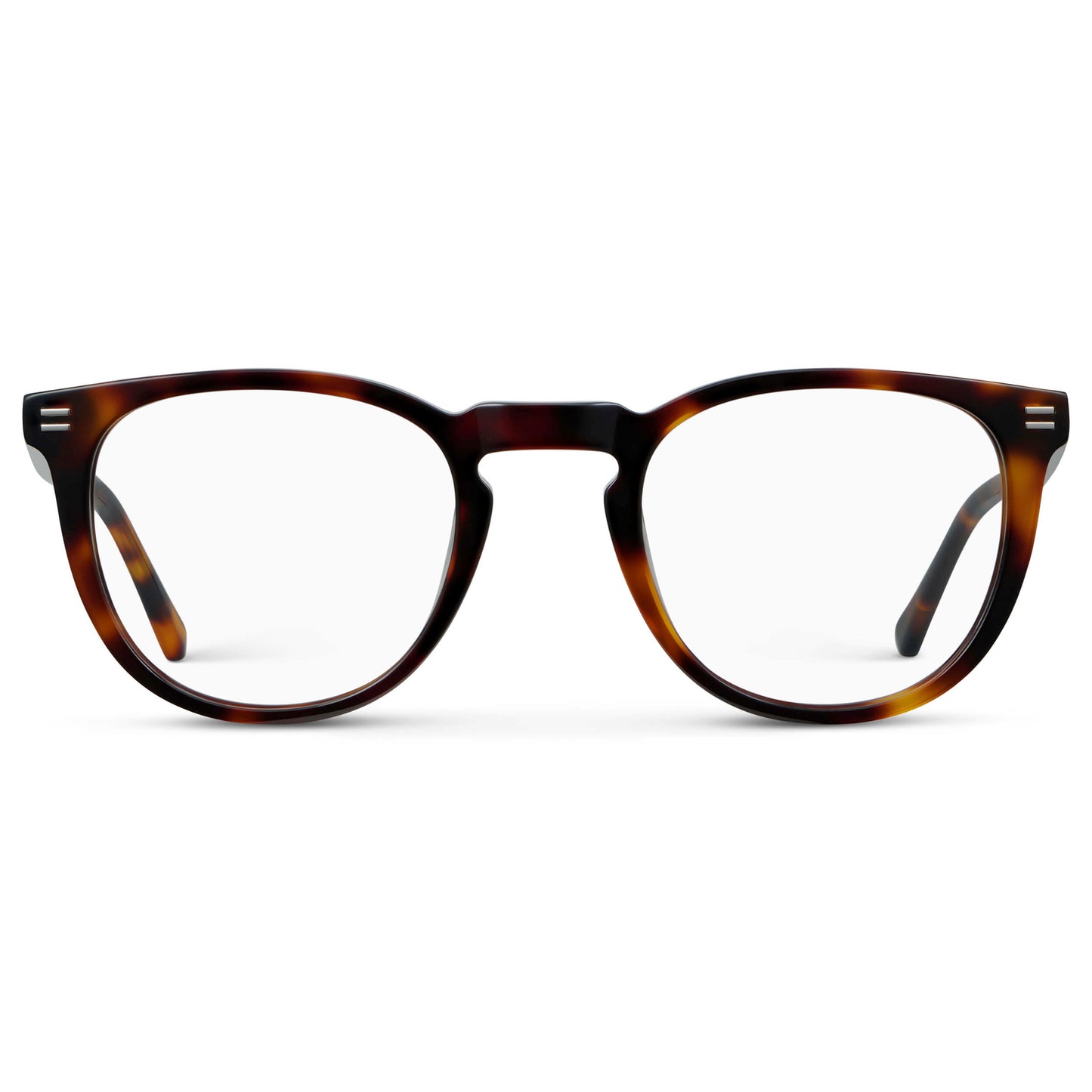 Brown Tortoise || Women's Round Eyeglasses with Brown Tortoise Acetate Frame and Clear Prescription Lens