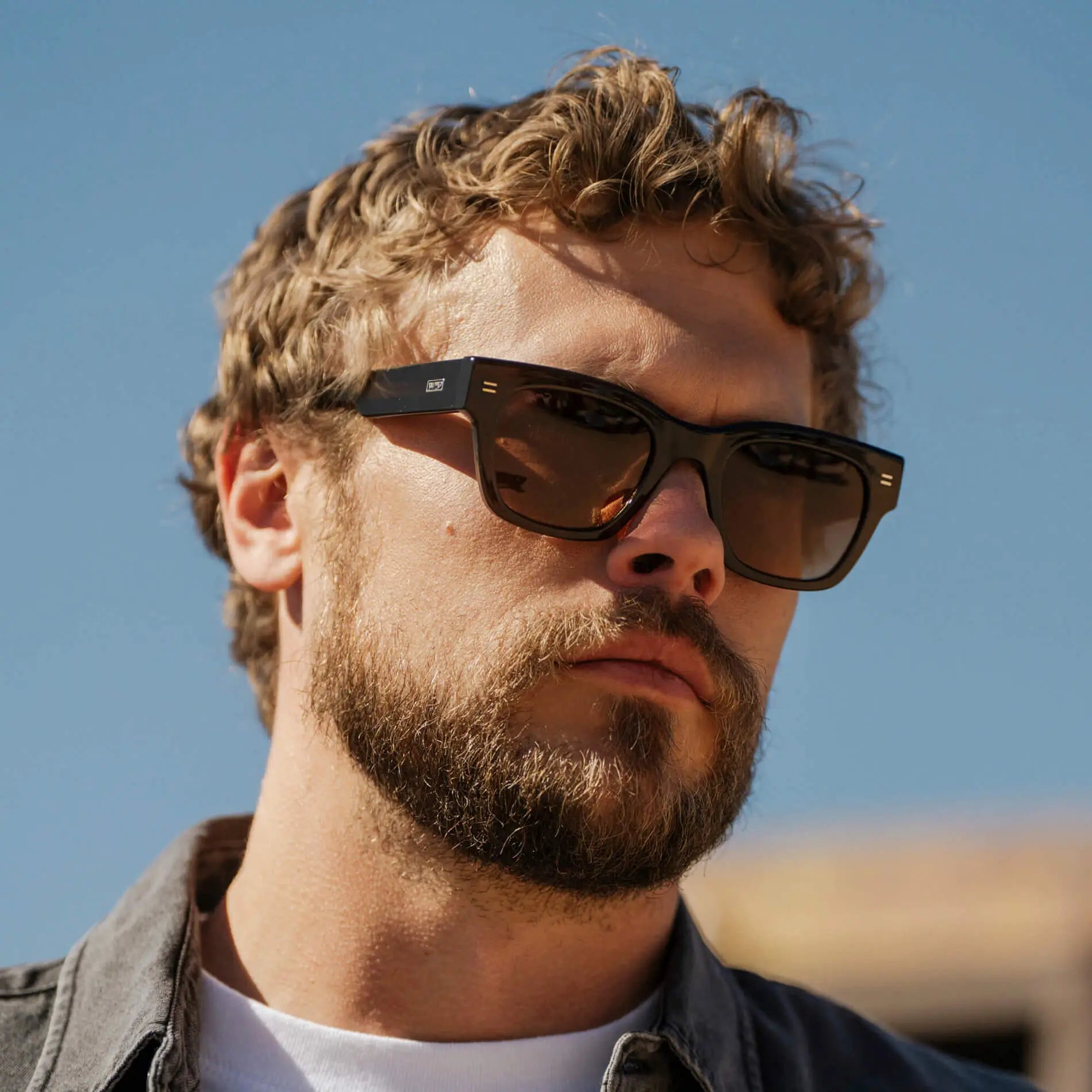 Burnt Cedar Brown / Brown Gradient Lens || Men's Oversized Rectangular Sunglasses with Burnt Cedar Brown Acetate Frame and Brown Gradient Polarized Lens